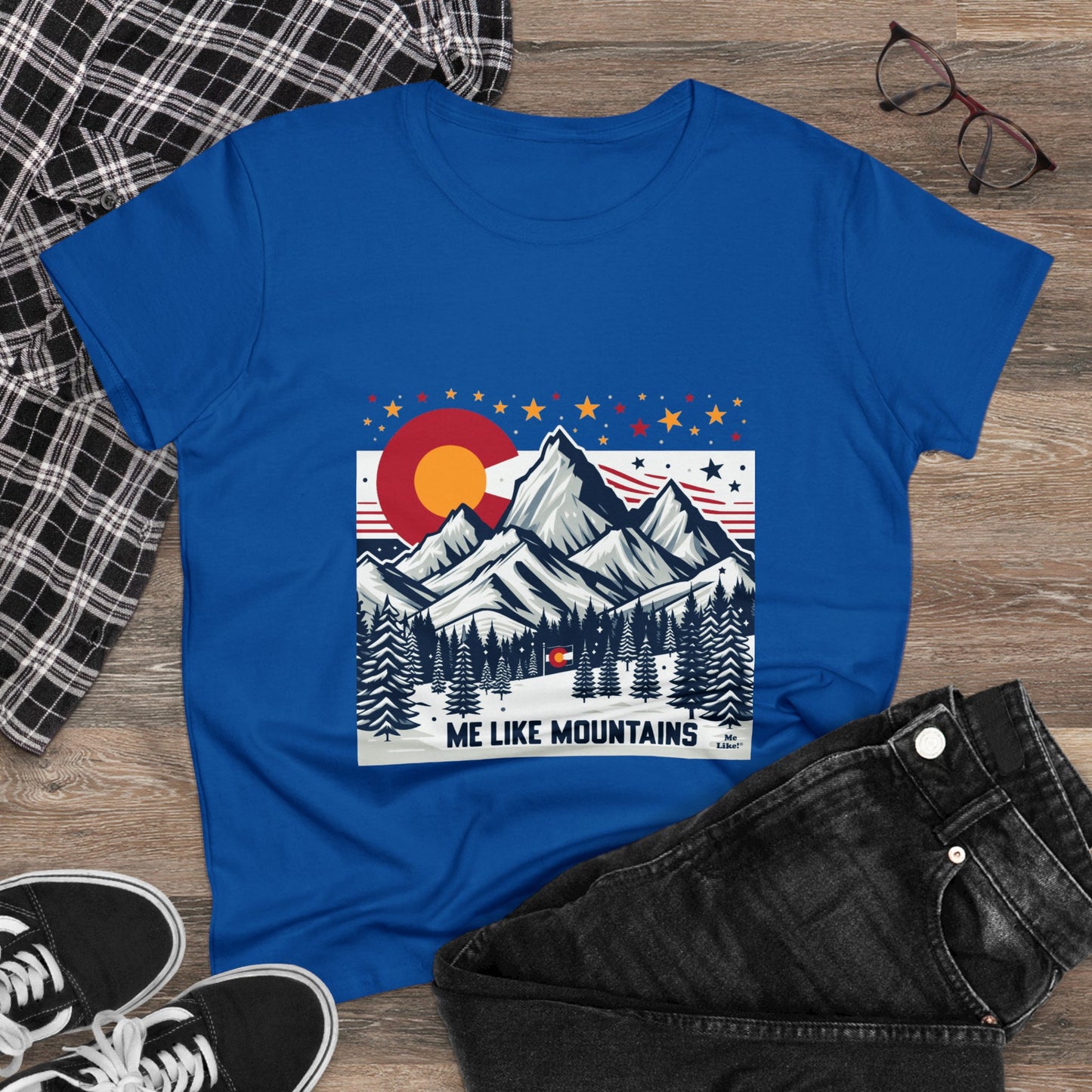 Me Like Mountains! - Women's Heavy Cotton Tee - (Mountains #6)