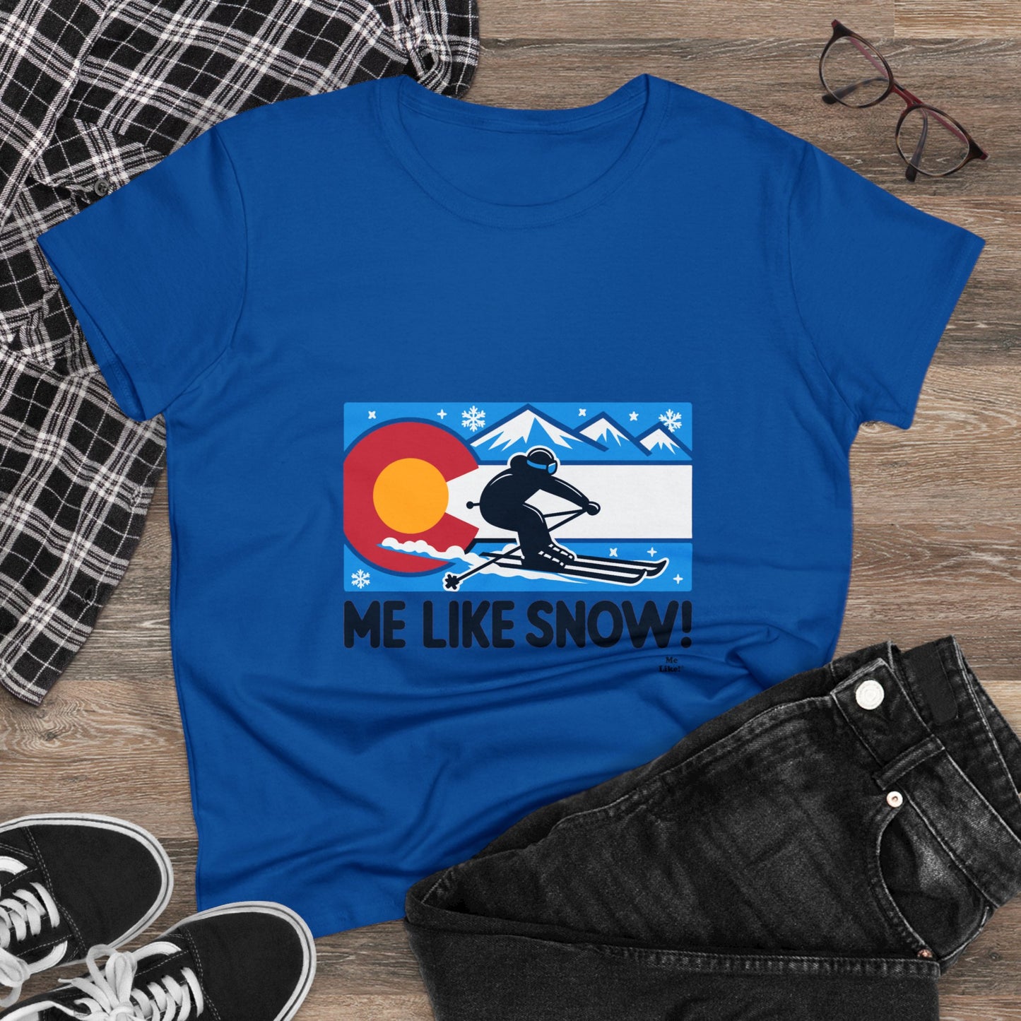 Me Like Snow! - Women's Heavy Cotton Tee - (Ski Colorado #1)