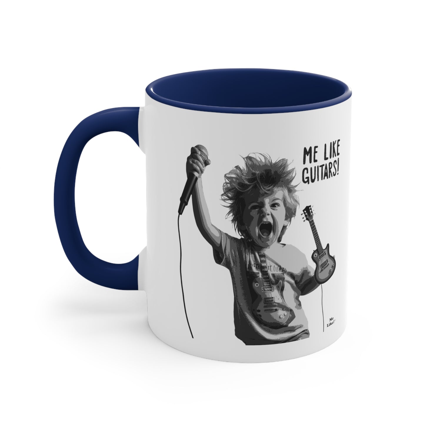 Me Like Guitars! - Accent Coffee Mug, 11oz - Punk #2