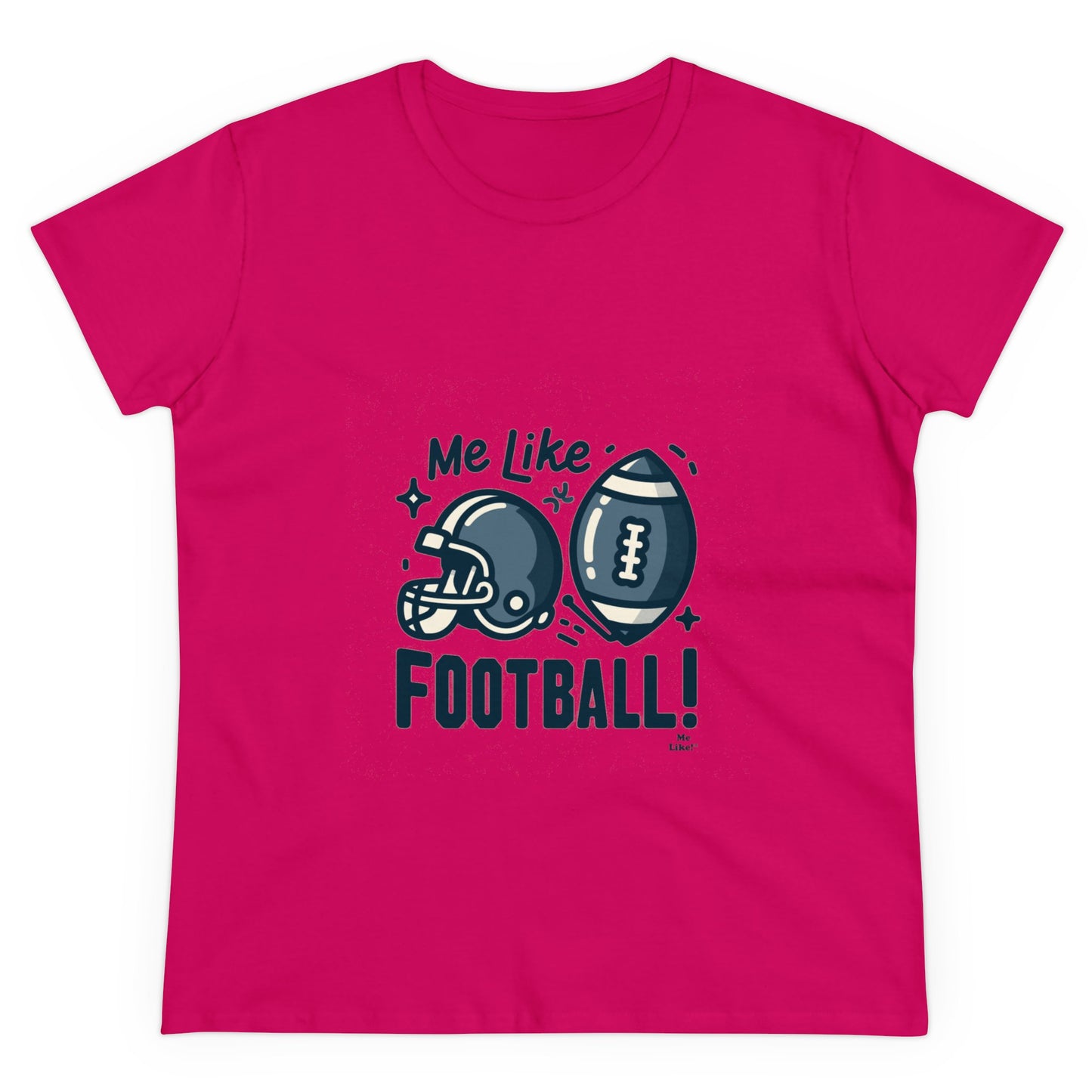 Me Like Football! - Women's Heavy Cotton Tee - (Football #3)