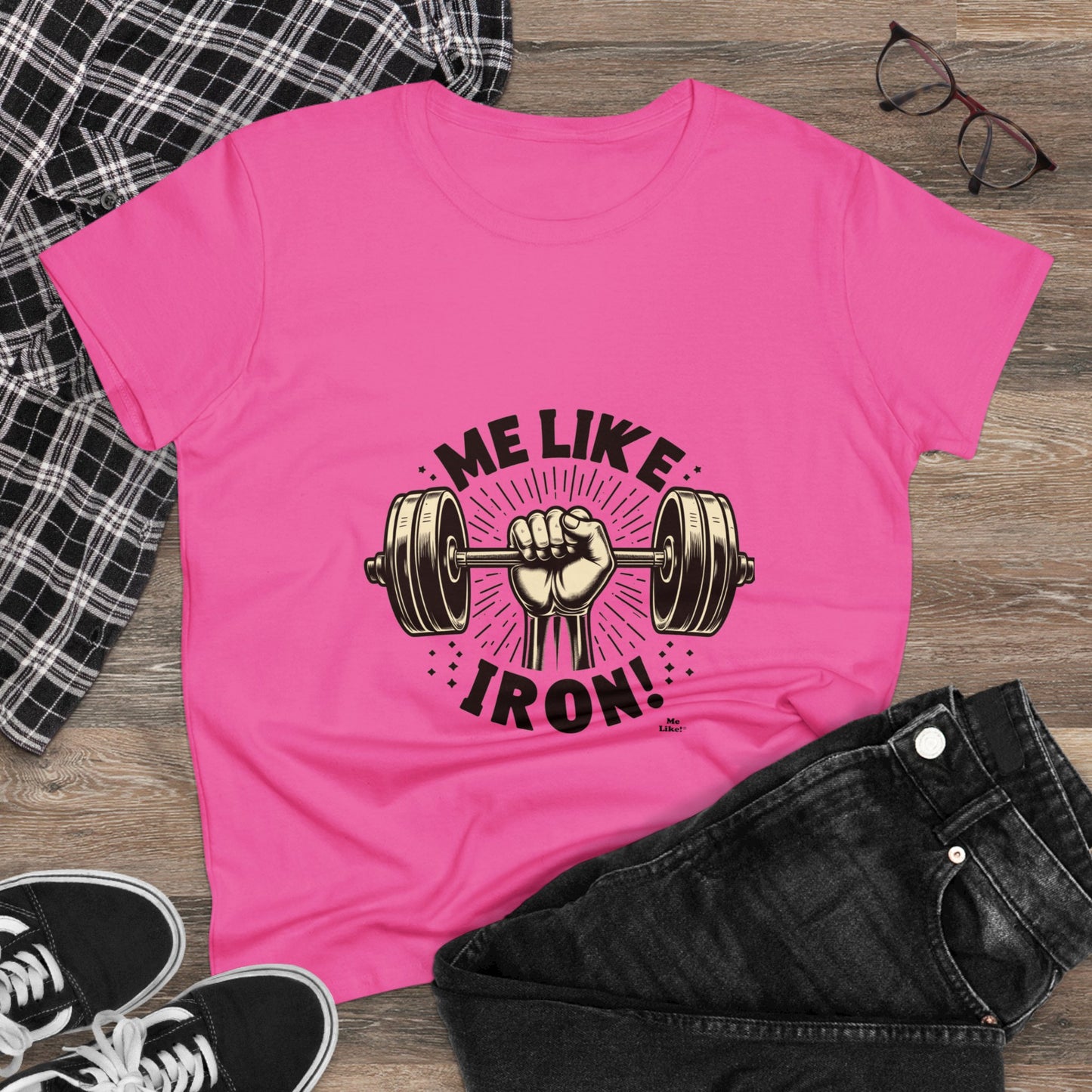 Me Like Iron! - Women's Heavy Cotton Tee - (Weightlifting #1)