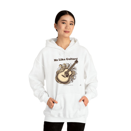 Unisex Heavy Blend™ Hooded Sweatshirt - Me Like Guitars! (Acoustic #1)