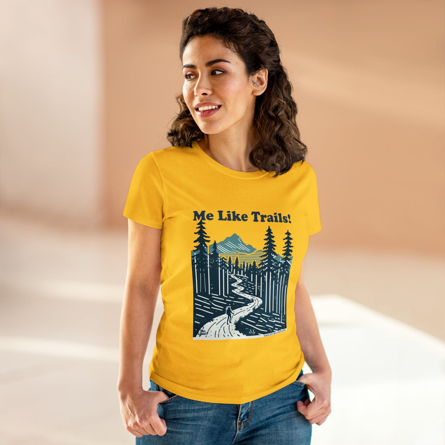 Women's Heavy Cotton Tee - Me Like Trails! (#2)