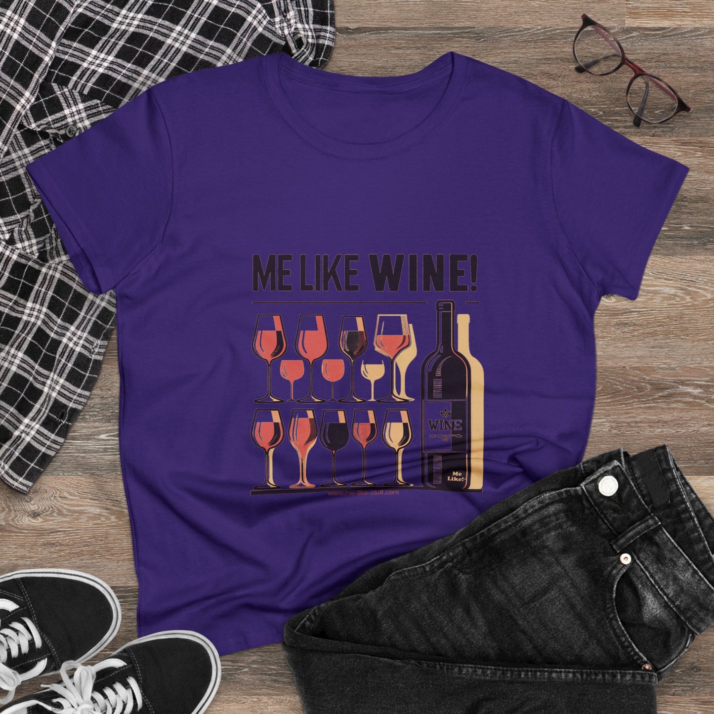 Women's Heavy Cotton Tee - Me Like Wine! (#2)