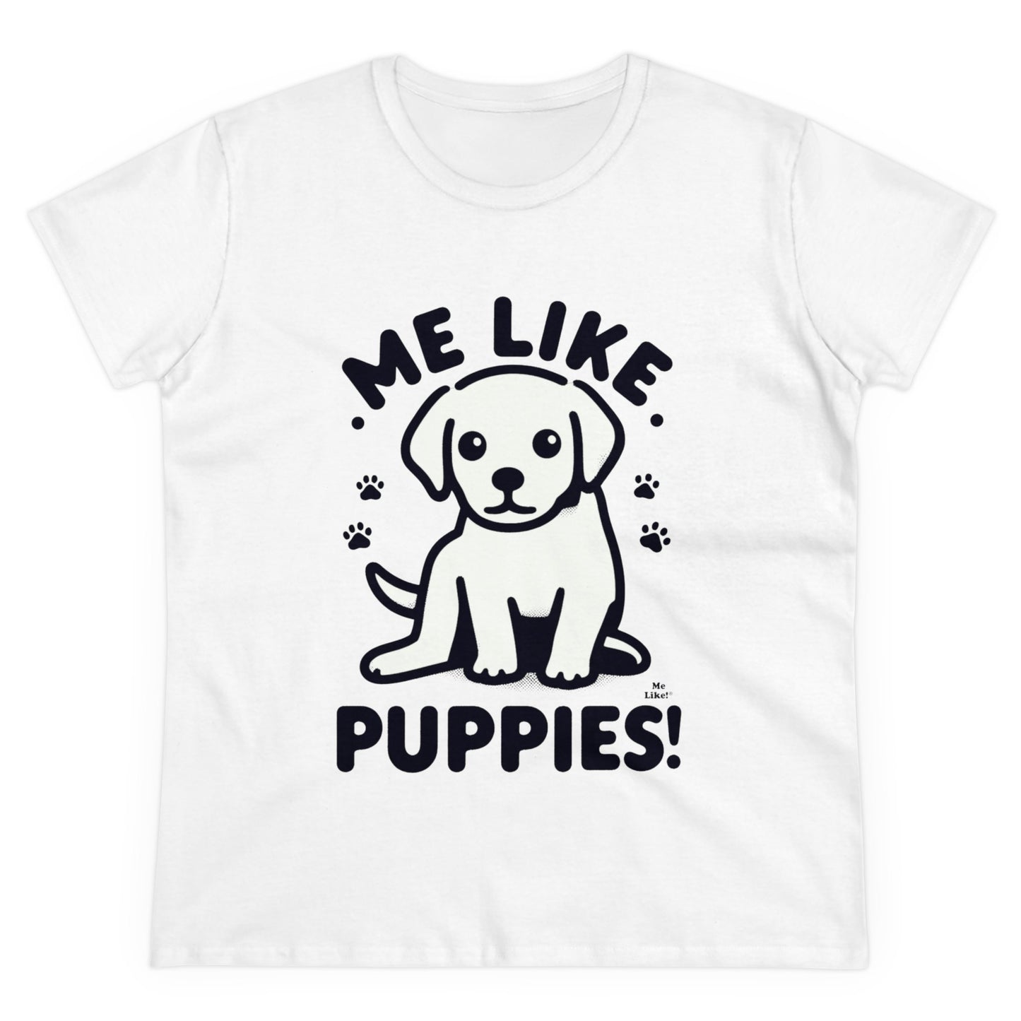 Me Like Puppies! - Women's Heavy Cotton Tee - (#3)