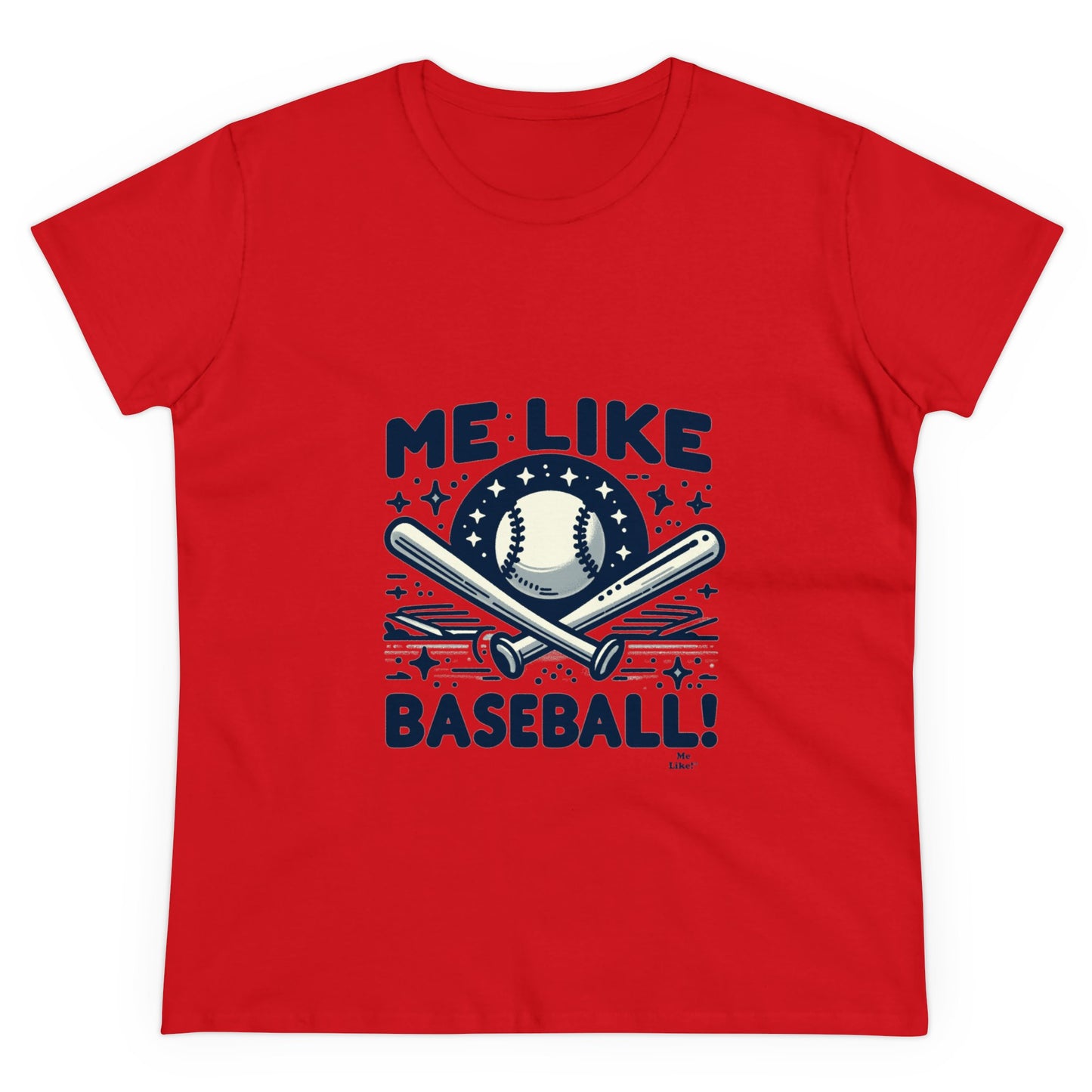 Me Like Baseball! - Women's Heavy Cotton Tee - (Baseball #2)