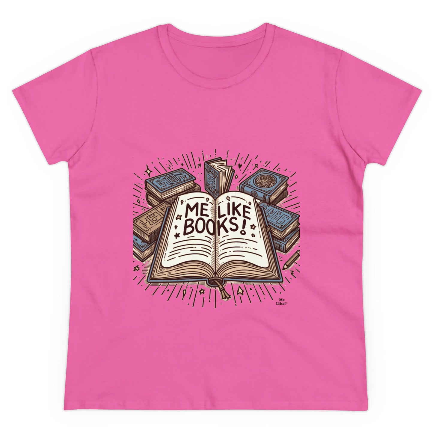 Me Like Books! - Women's Heavy Cotton Tee - (Books #1)