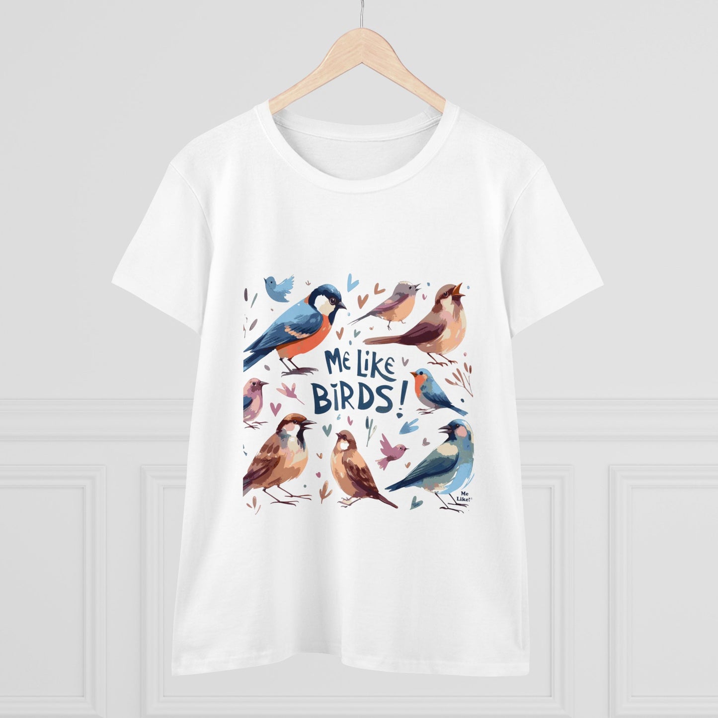 Me Like Birds! - Women's Heavy Cotton Tee - (Birds #2)