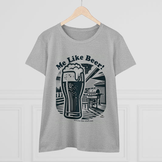 Women's Heavy Cotton Tee - Me Like Beer! (#1)