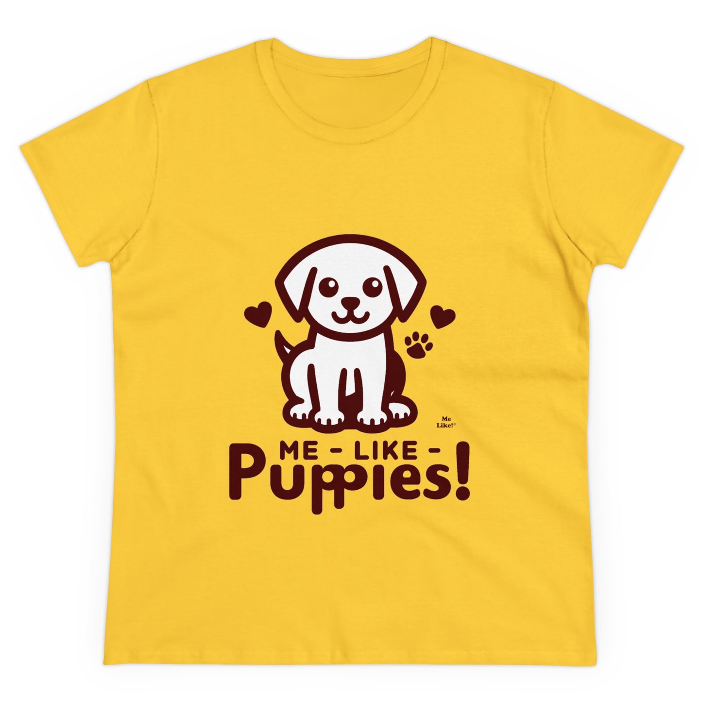 Me Like Puppies! - Women's Heavy Cotton Tee - (#1)