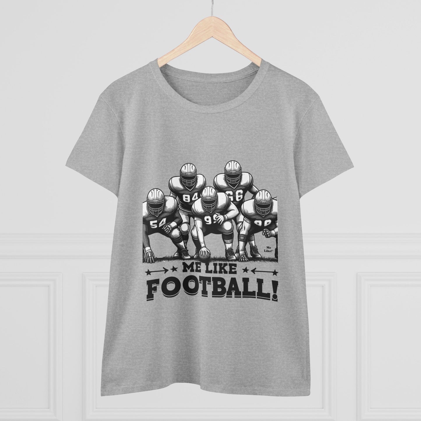 Me Like Football! - Women's Heavy Cotton Tee - (Football #2)