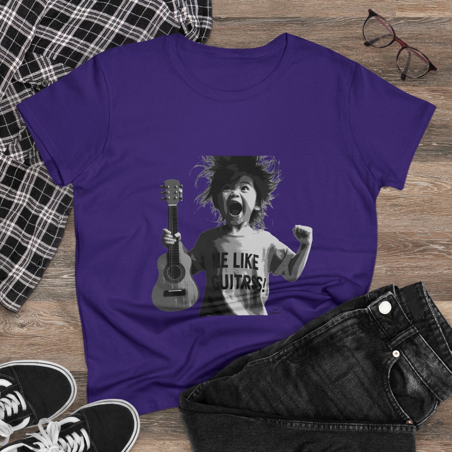 Me Like Guitars! - Women's Cotton Tee - Punk #1