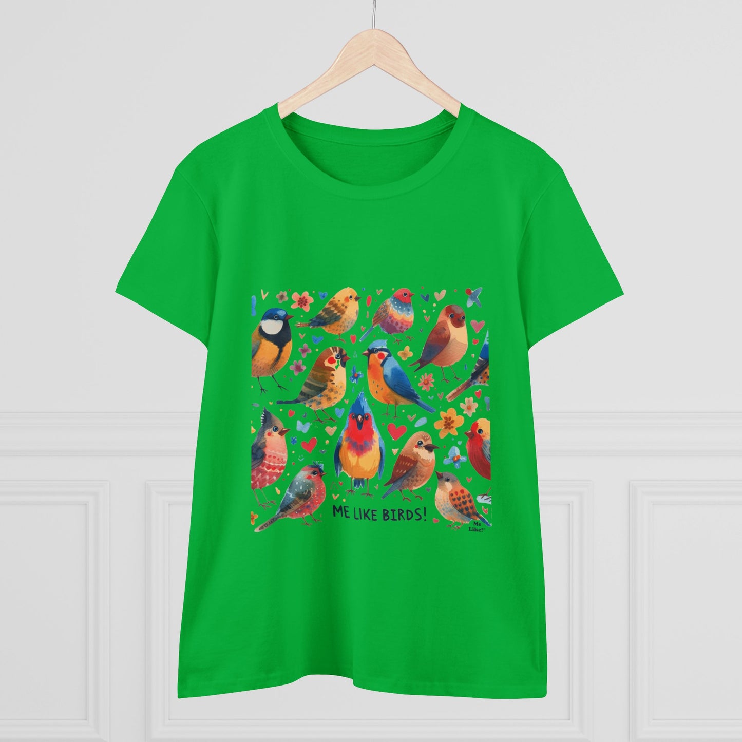 Me Like Birds! - Women's Heavy Cotton Tee - (Birds #1)