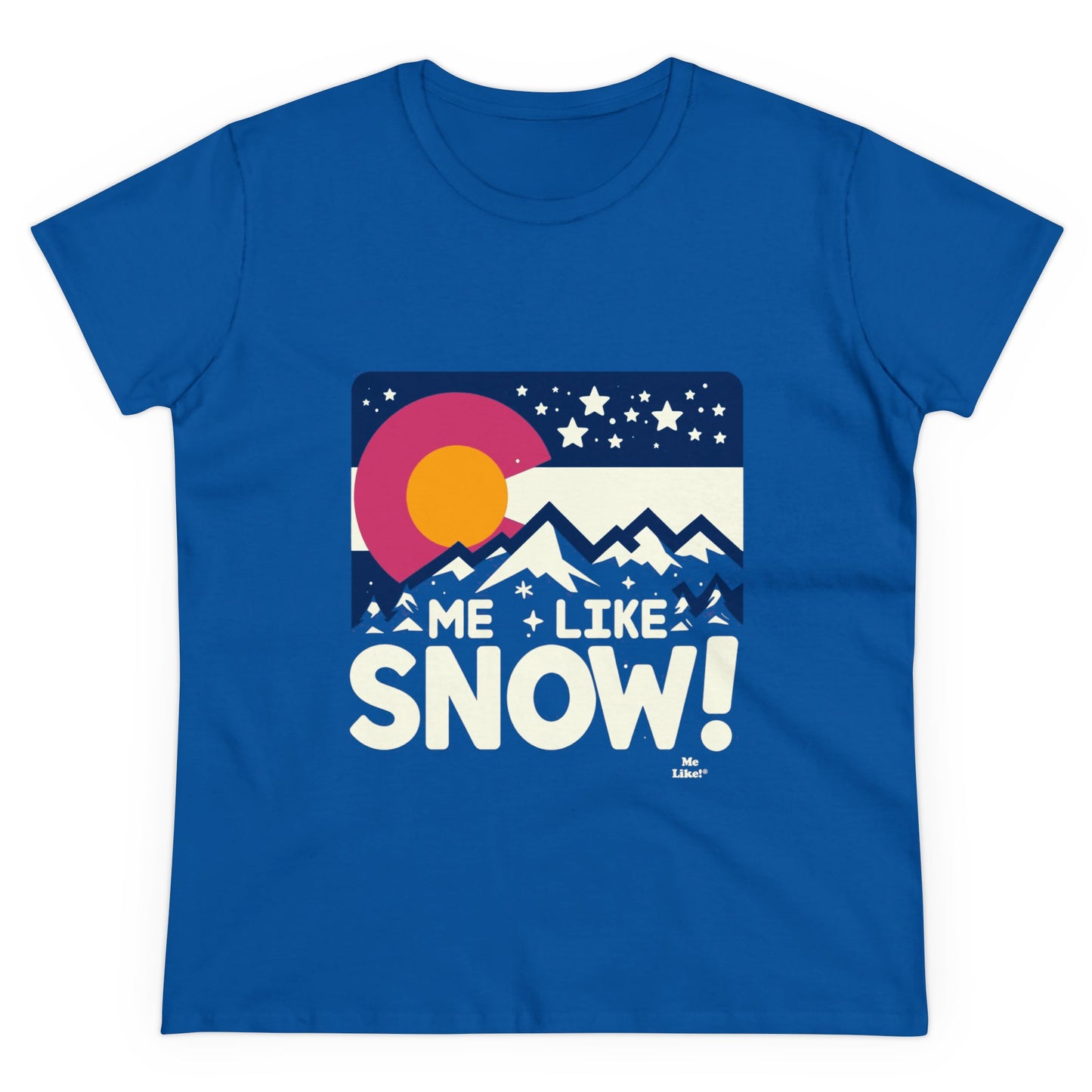 Me Like Snow! - Women's Heavy Cotton Tee - (Snow Colorado #1)