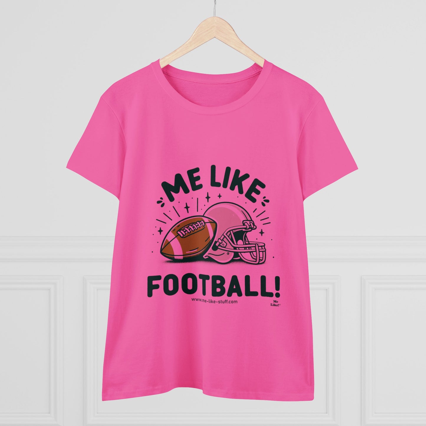 Me Like Football! - Women's Heavy Cotton Tee - (Football #1)