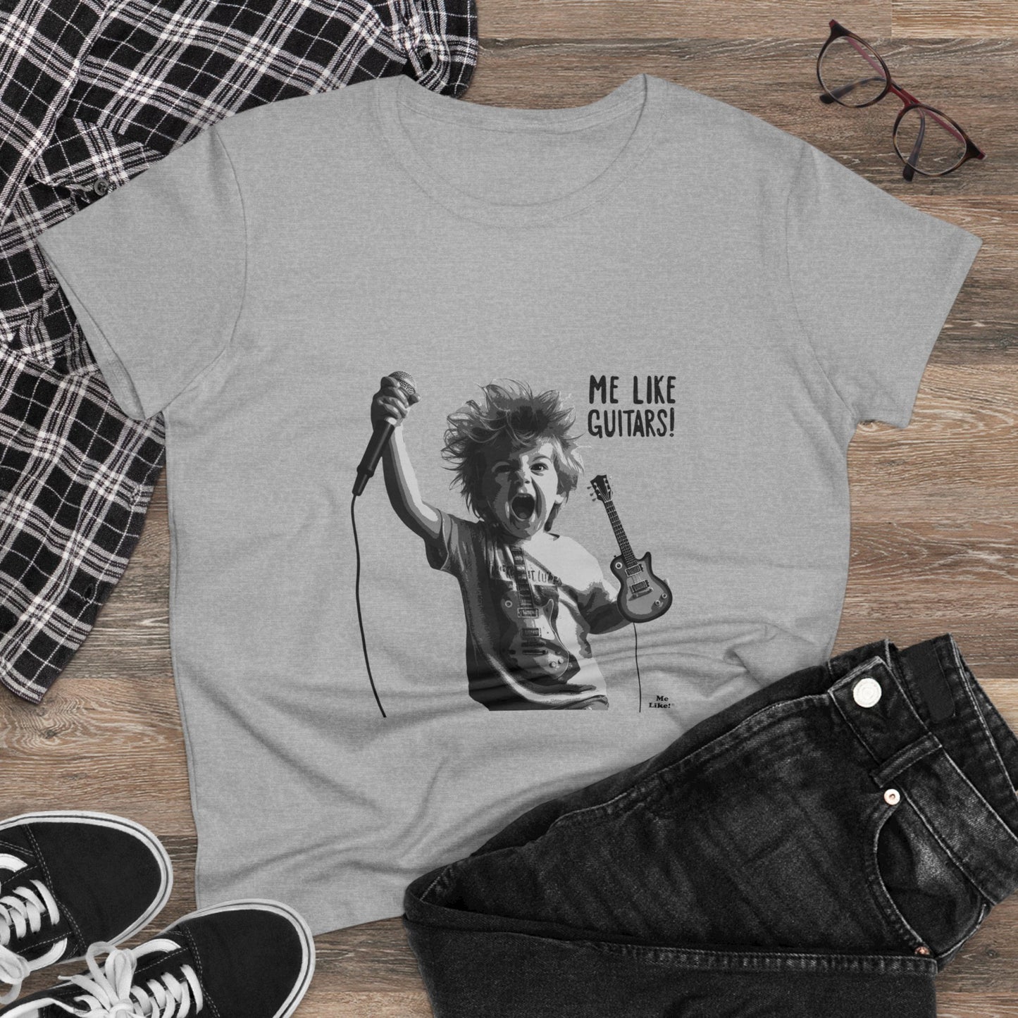 Me Like Guitars! - Women's Cotton Tee - Punk #2