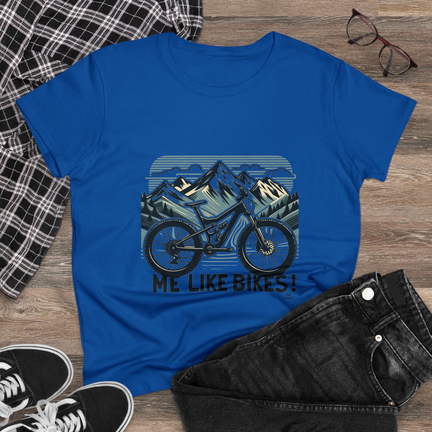 Me Like Bikes! - Women's Heavy Cotton Tee - (Mountain Bike #5)