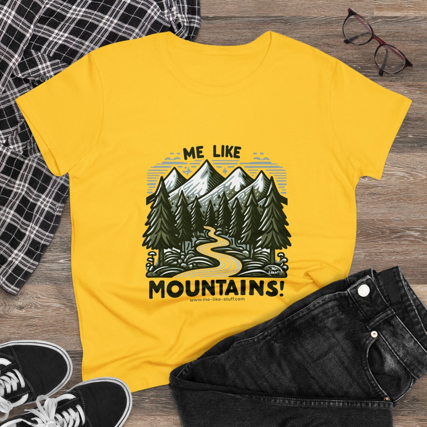 Me Like Mountains! - Women's Heavy Cotton Tee - (#4)