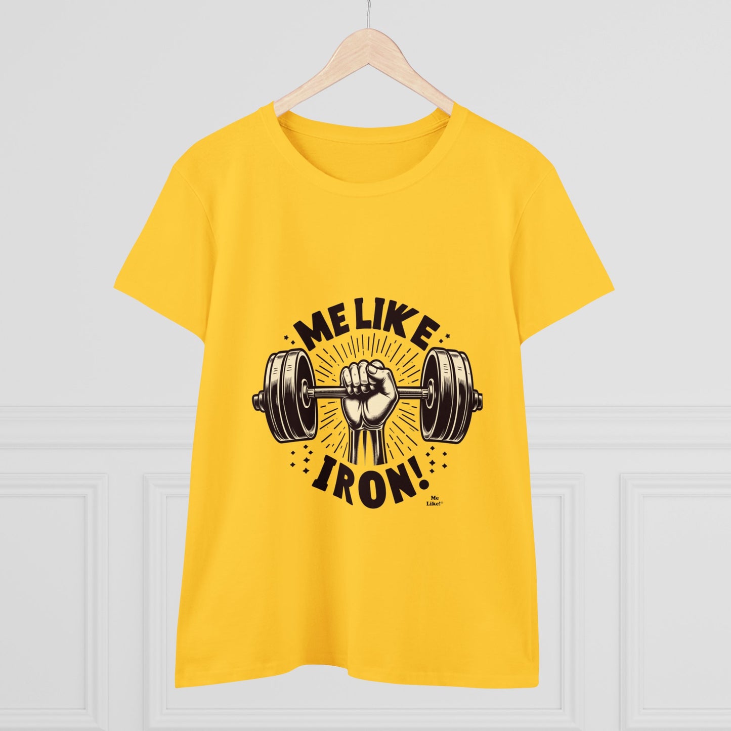 Me Like Iron! - Women's Heavy Cotton Tee - (Weightlifting #1)