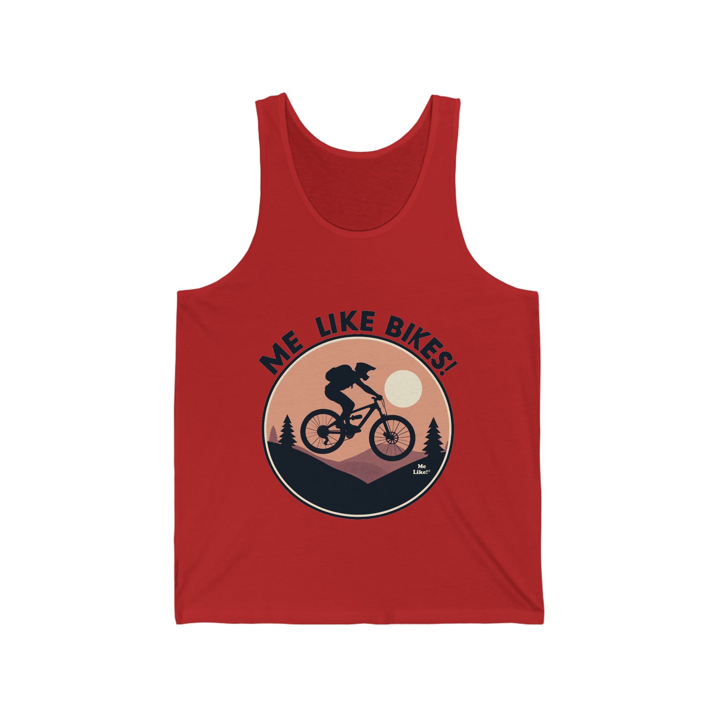 Me Like Bikes! - Unisex Jersey Tank - (Mountain Bike #3)