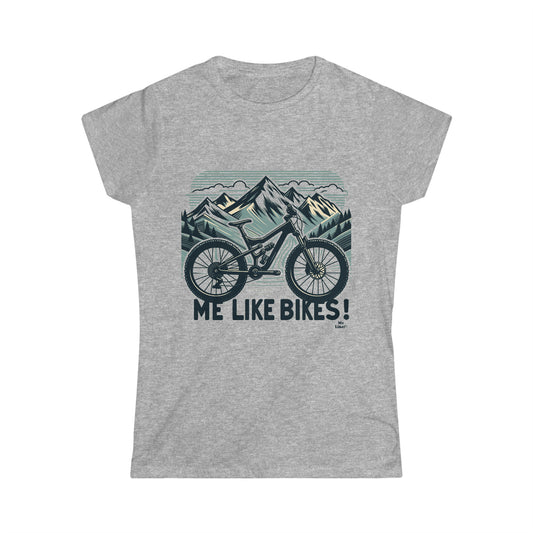 Me Like Bikes! - Women's Softstyle Tee - (Mountain Bike #5)