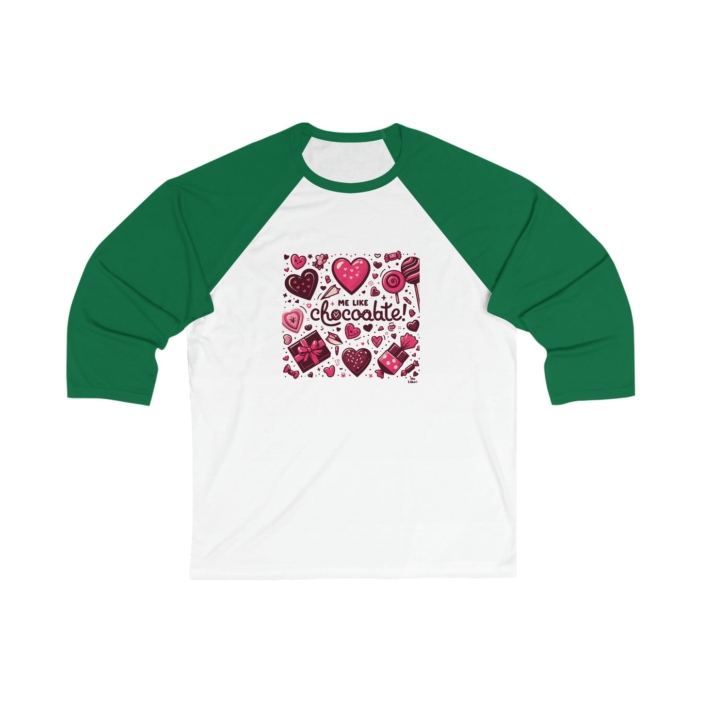 Me Like Chocolate! - Unisex 3\4 Sleeve Baseball Tee - (Chocolate #1)