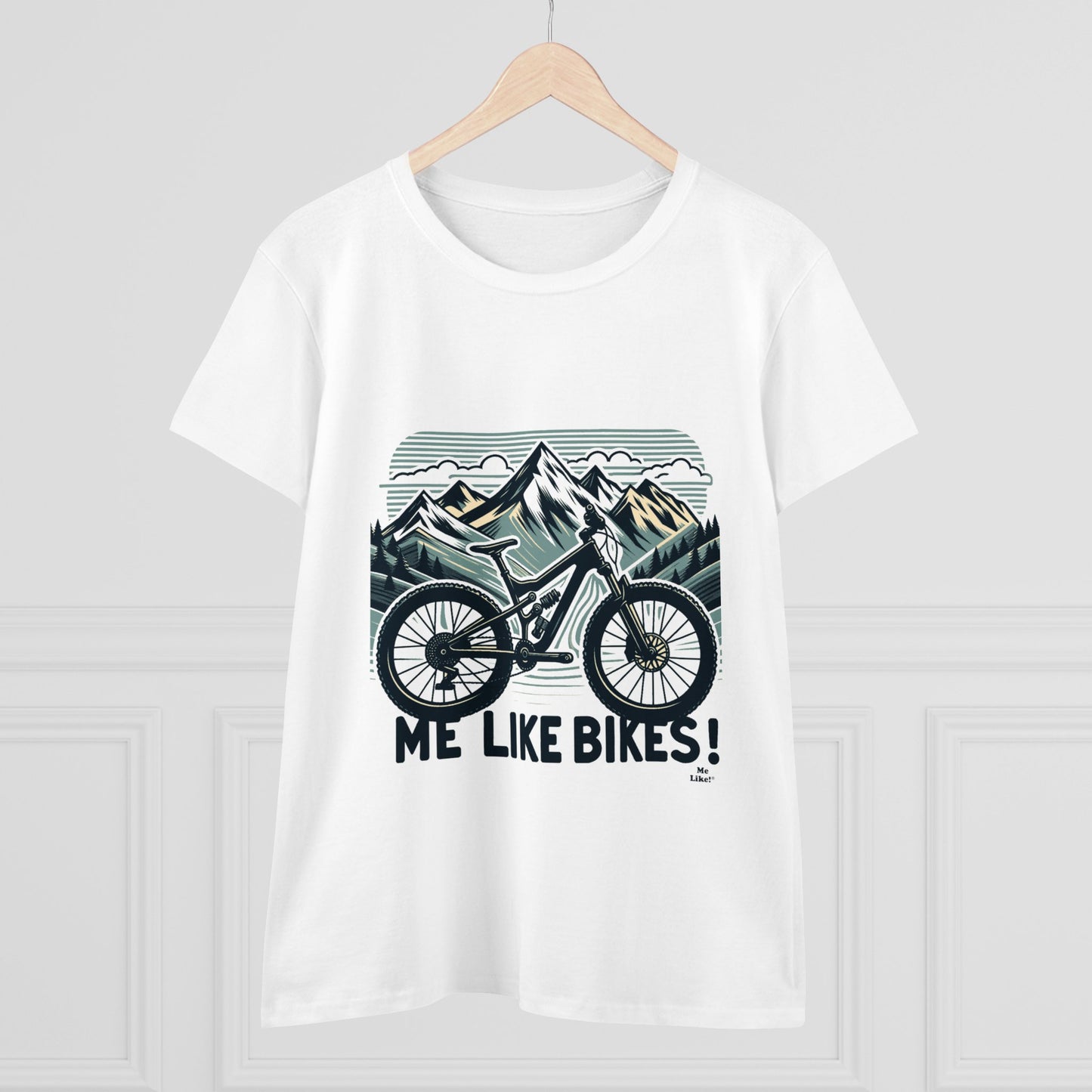 Me Like Bikes! - Women's Heavy Cotton Tee - (Mountain Bike #5)