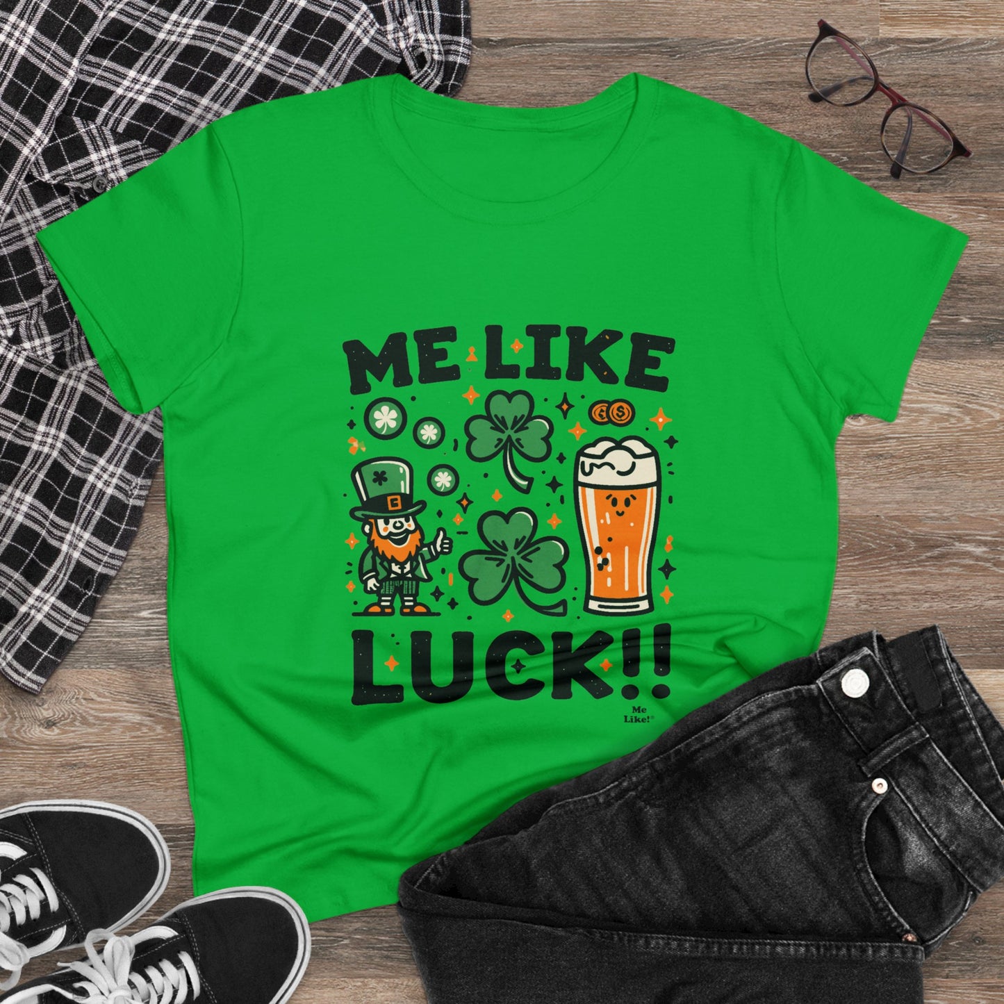 Me Like Luck! - Women's Heavy Cotton Tee - (St. Patrick's Day #3)