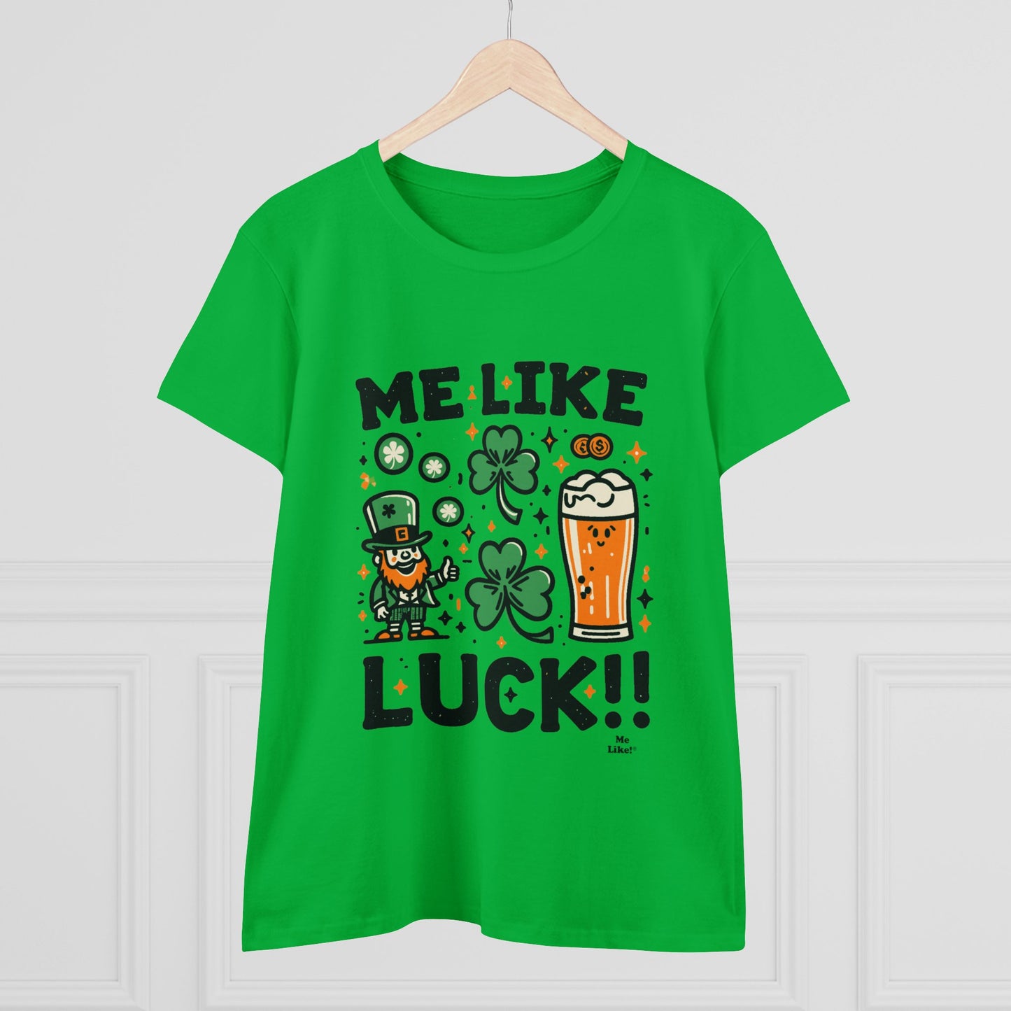 Me Like Luck! - Women's Heavy Cotton Tee - (St. Patrick's Day #3)