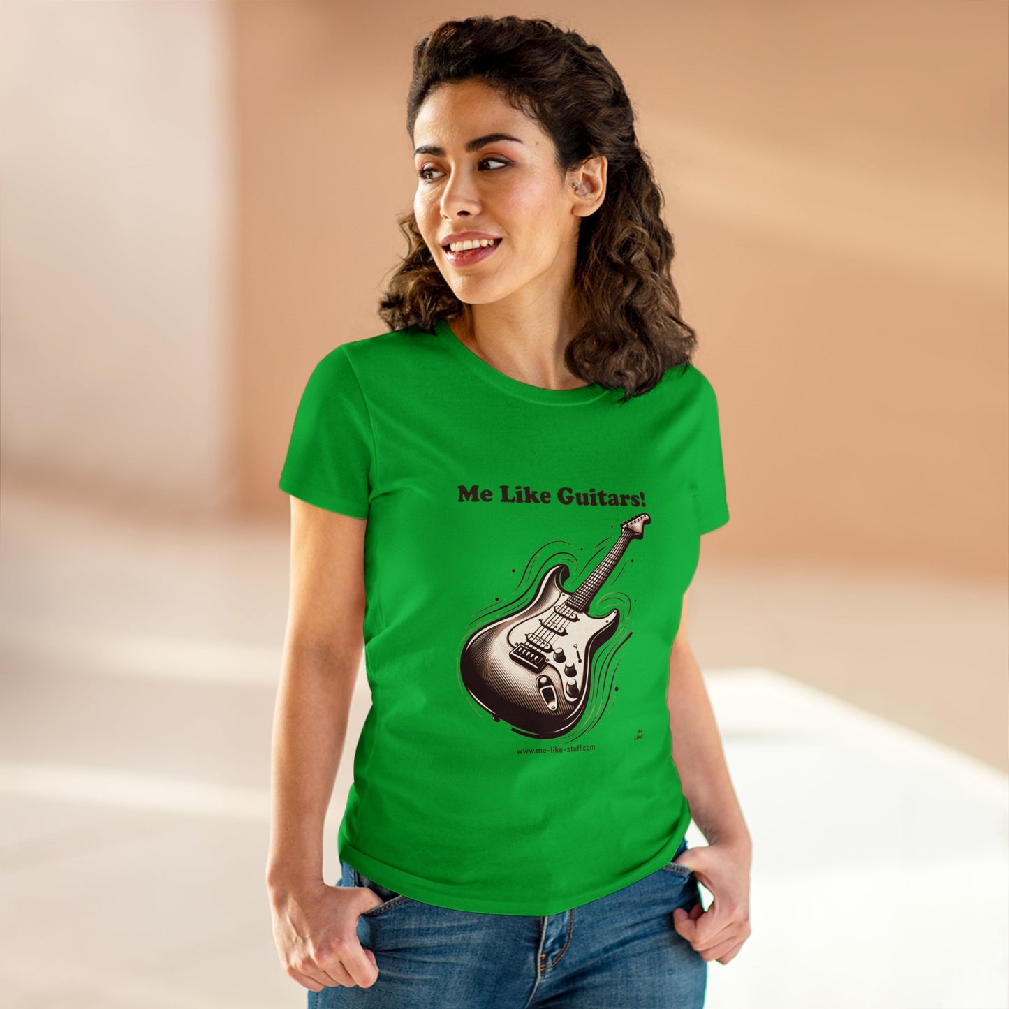 Women's Heavy Cotton Tee - Me Like Guitars! (Electric #3)