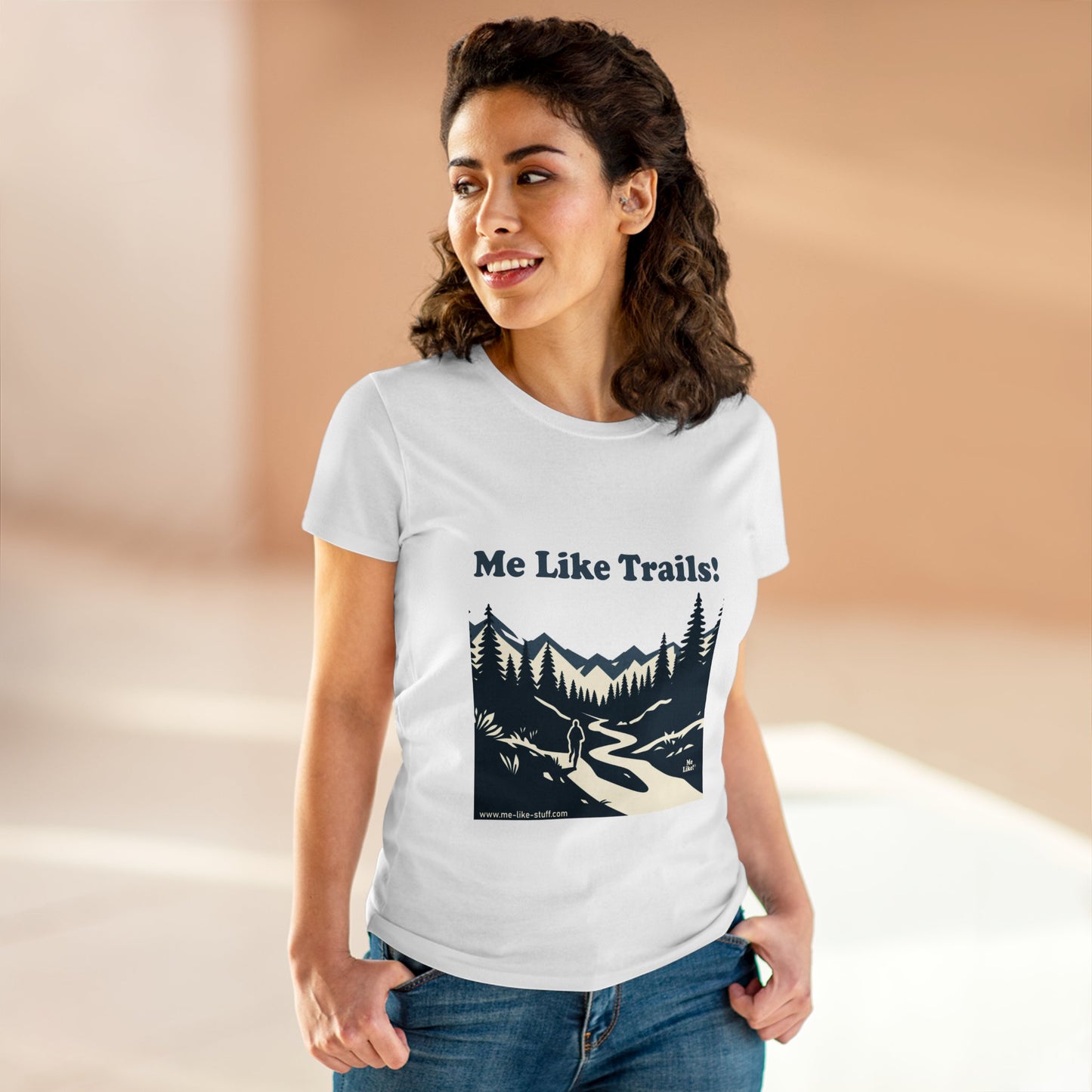 Women's Heavy Cotton Tee - Me Like Trails! (#1)