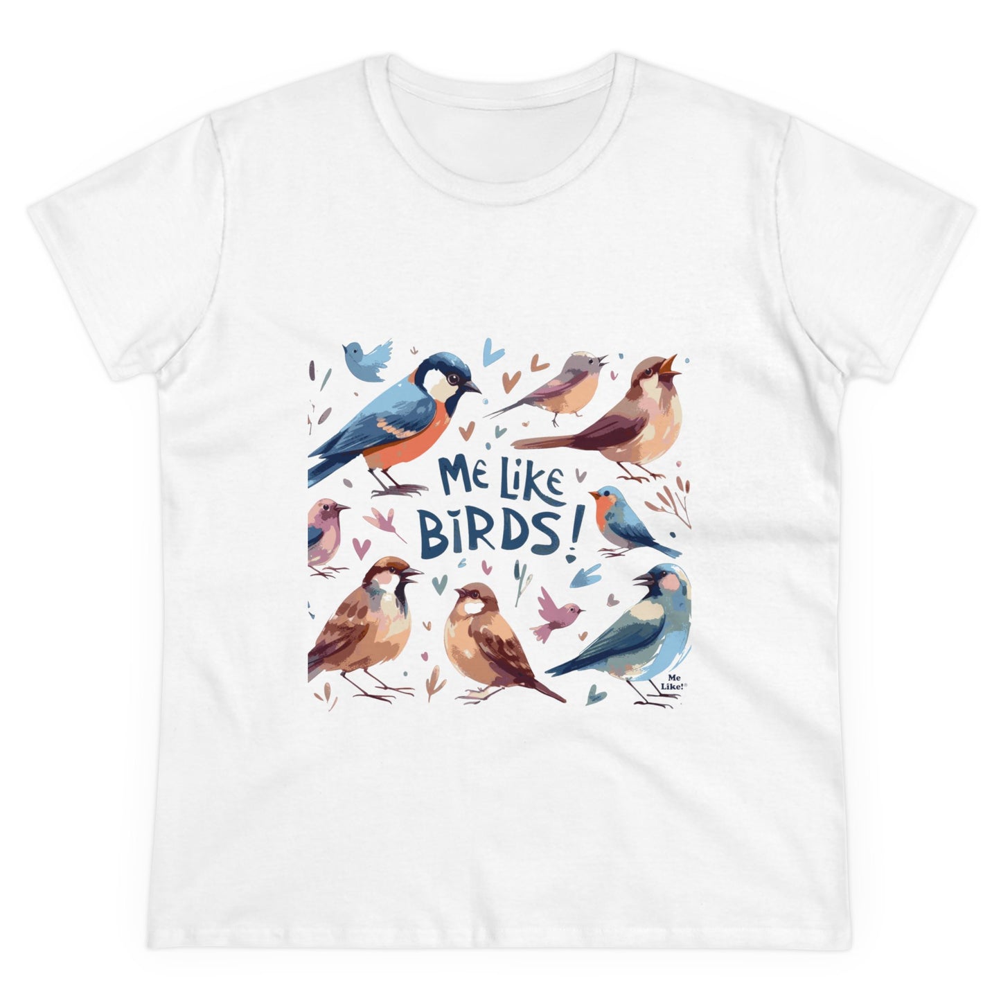 Me Like Birds! - Women's Heavy Cotton Tee - (Birds #2)