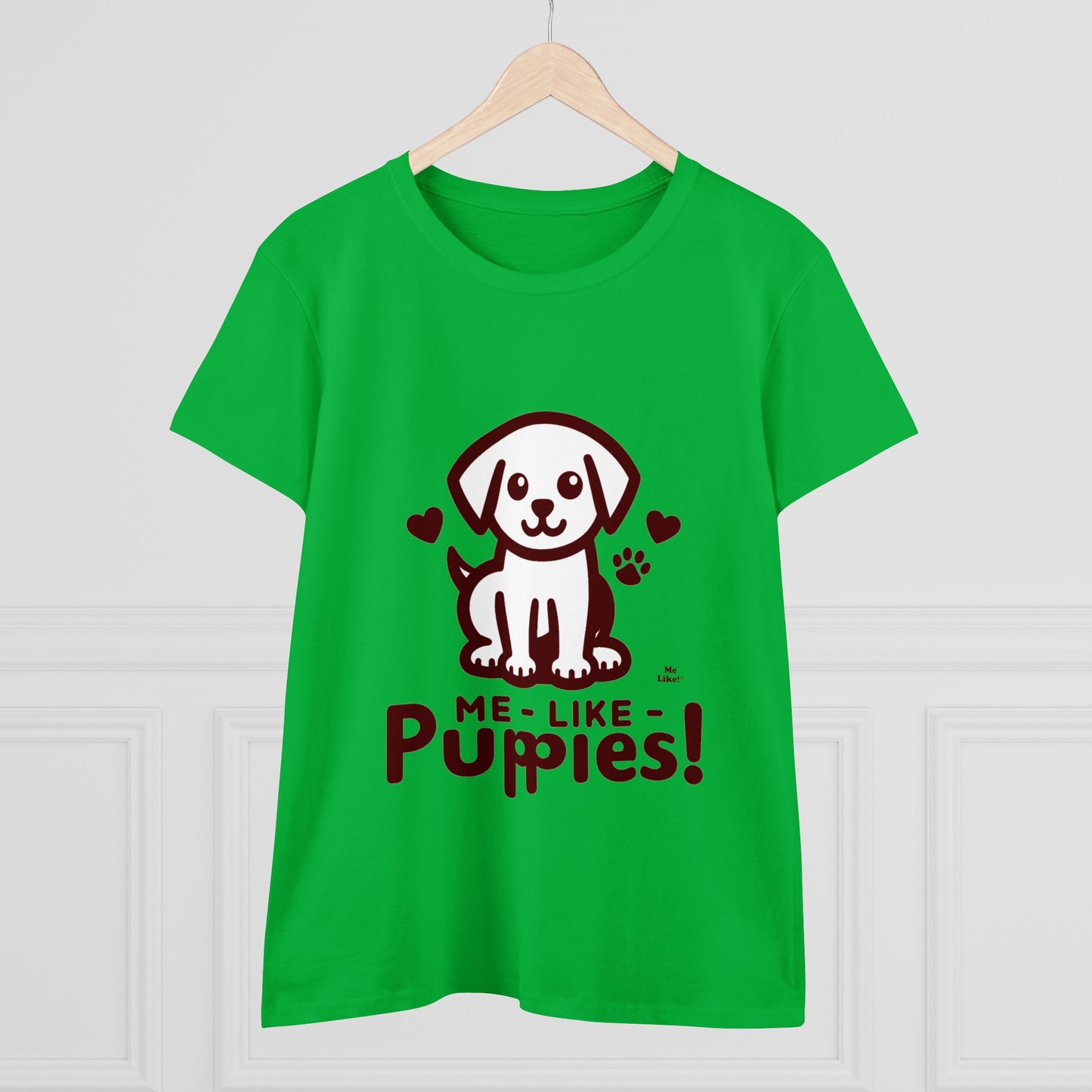 Me Like Puppies! - Women's Heavy Cotton Tee - (#1)