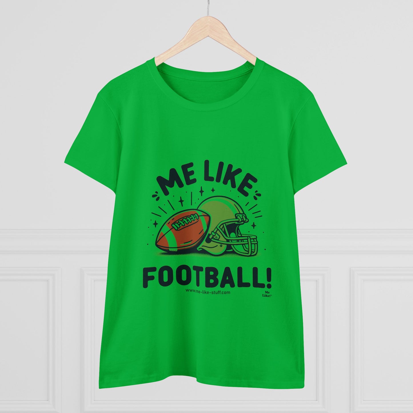 Me Like Football! - Women's Heavy Cotton Tee - (Football #1)