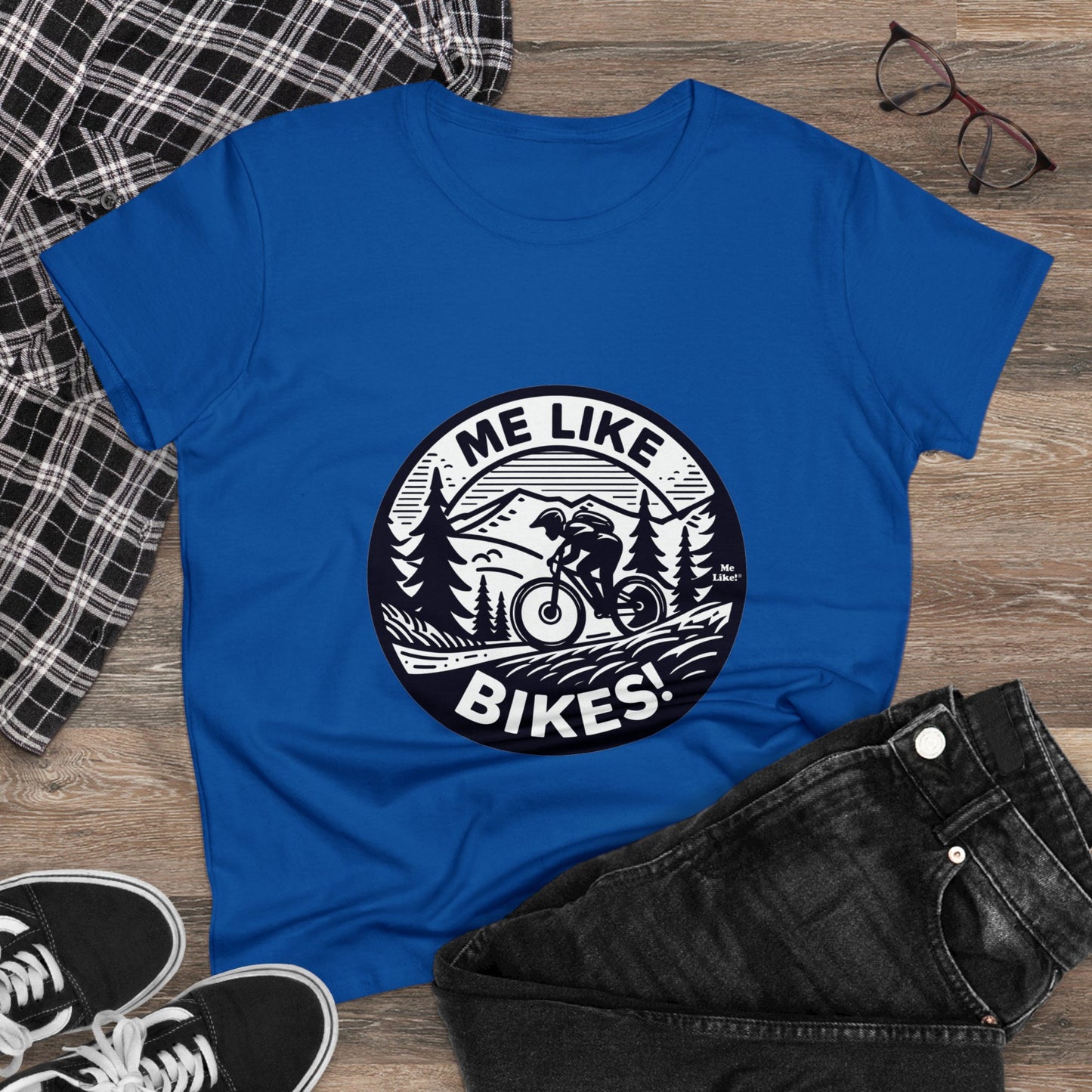 Me Like Bikes! - Women's Heavy Cotton Tee - (Mountain Bike #4)