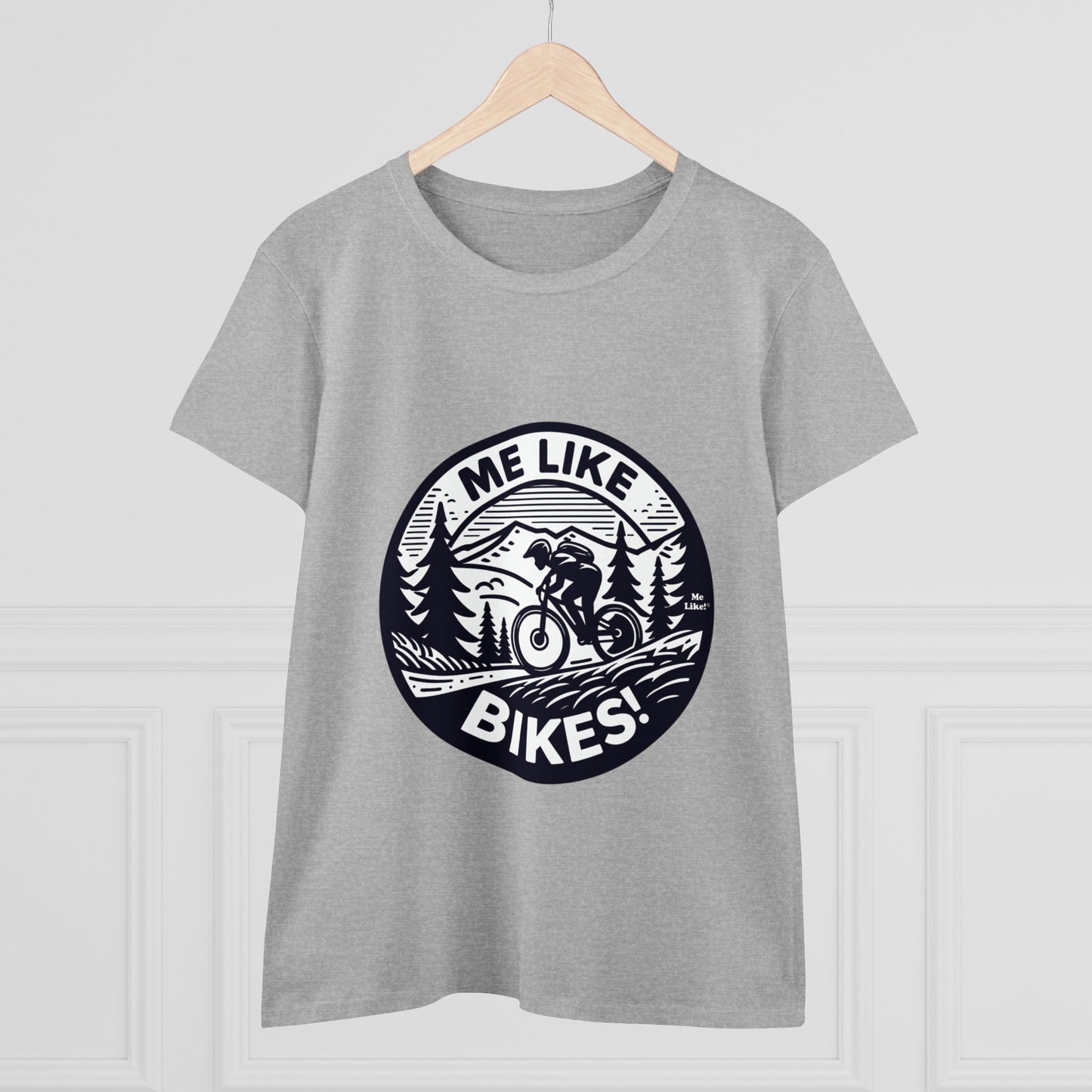 Me Like Bikes! - Women's Heavy Cotton Tee - (Mountain Bike #4)