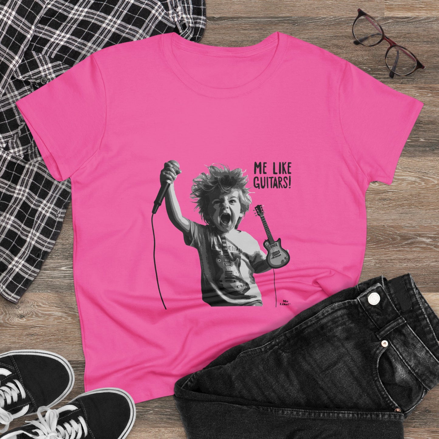 Me Like Guitars! - Women's Cotton Tee - Punk #2