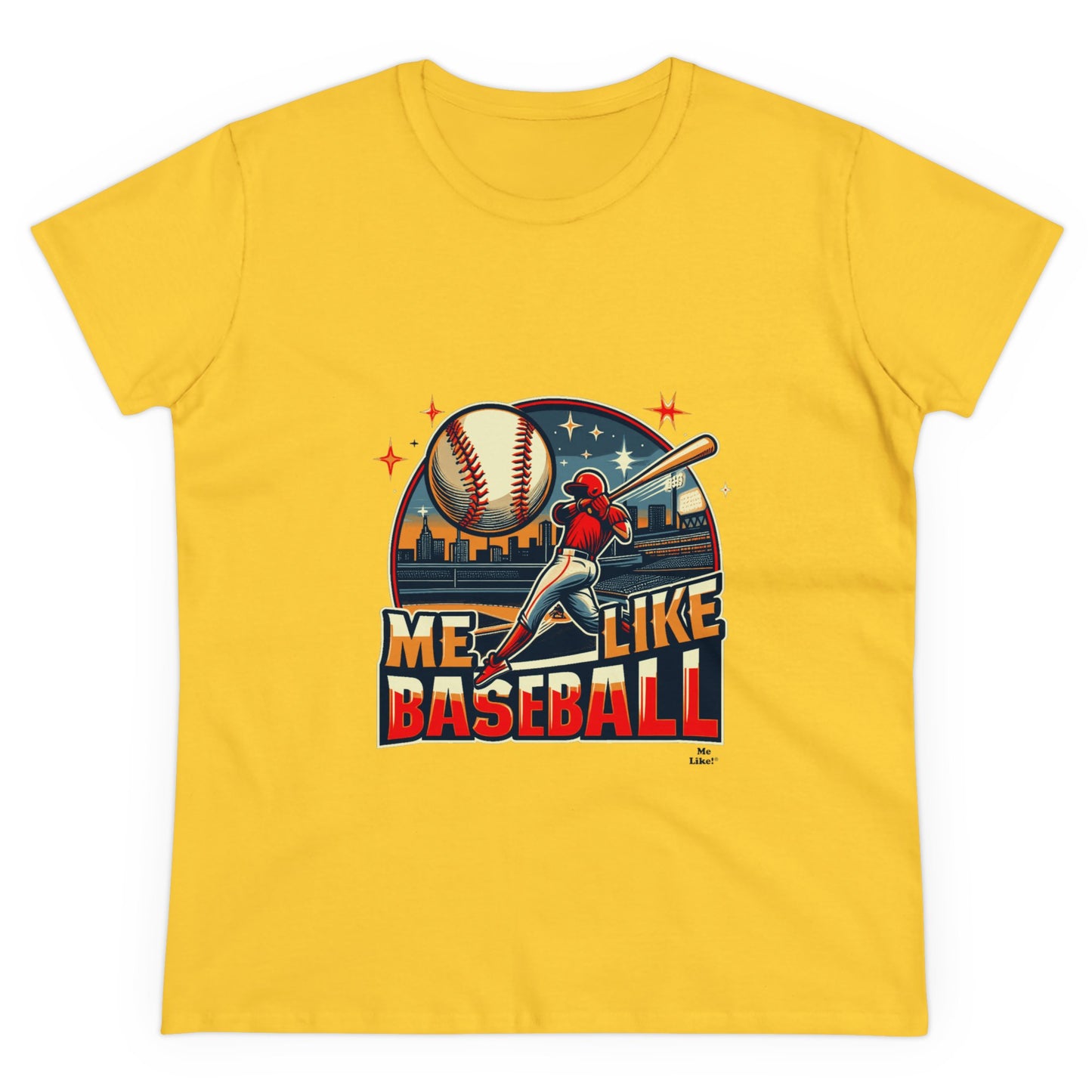 Me Like Baseball! - Women's Heavy Cotton Tee - (Baseball #1)