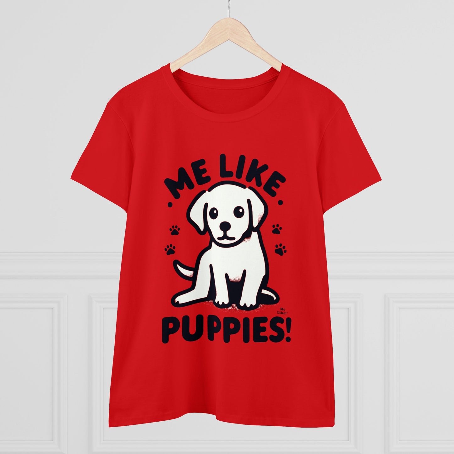 Me Like Puppies! - Women's Heavy Cotton Tee - (#3)