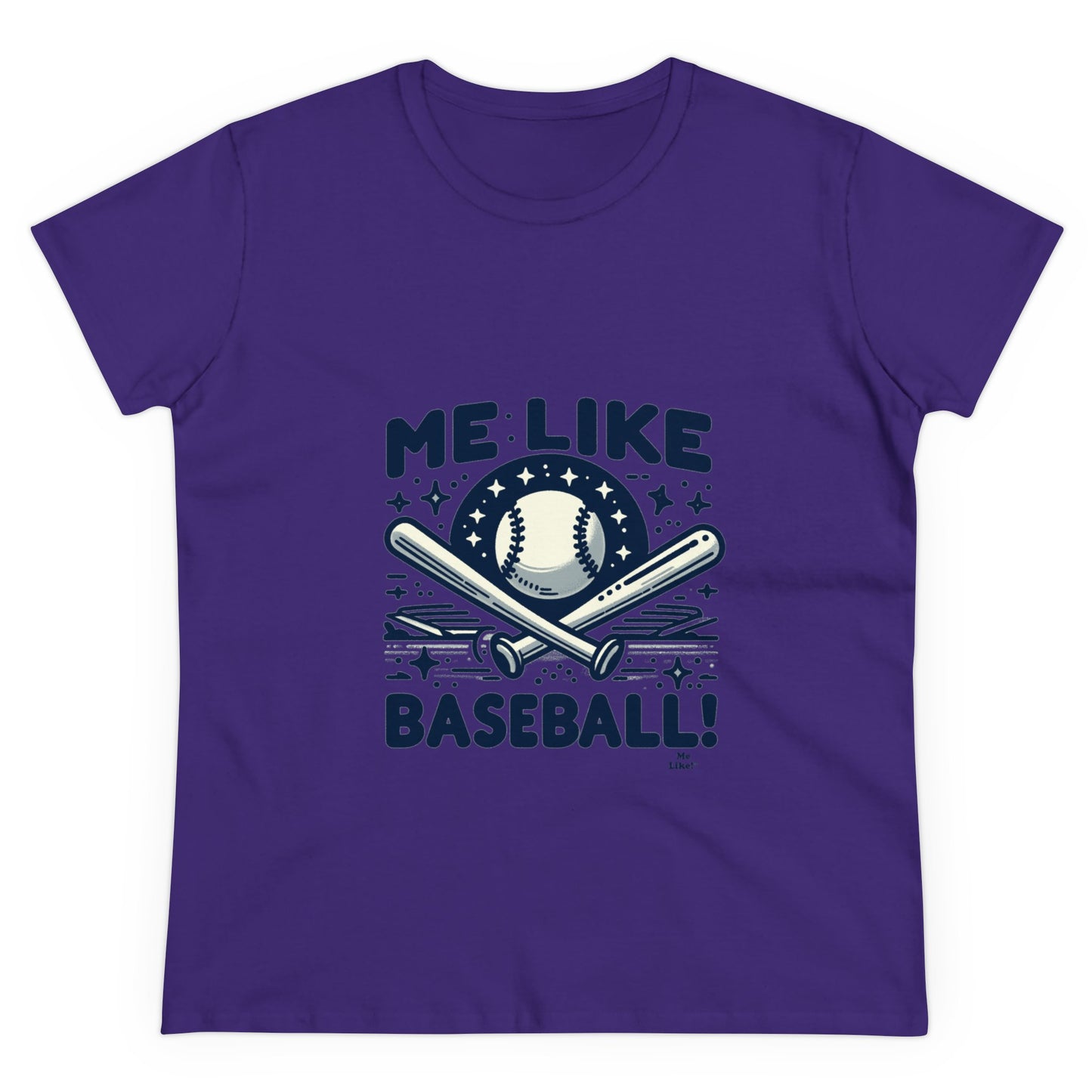 Me Like Baseball! - Women's Heavy Cotton Tee - (Baseball #2)