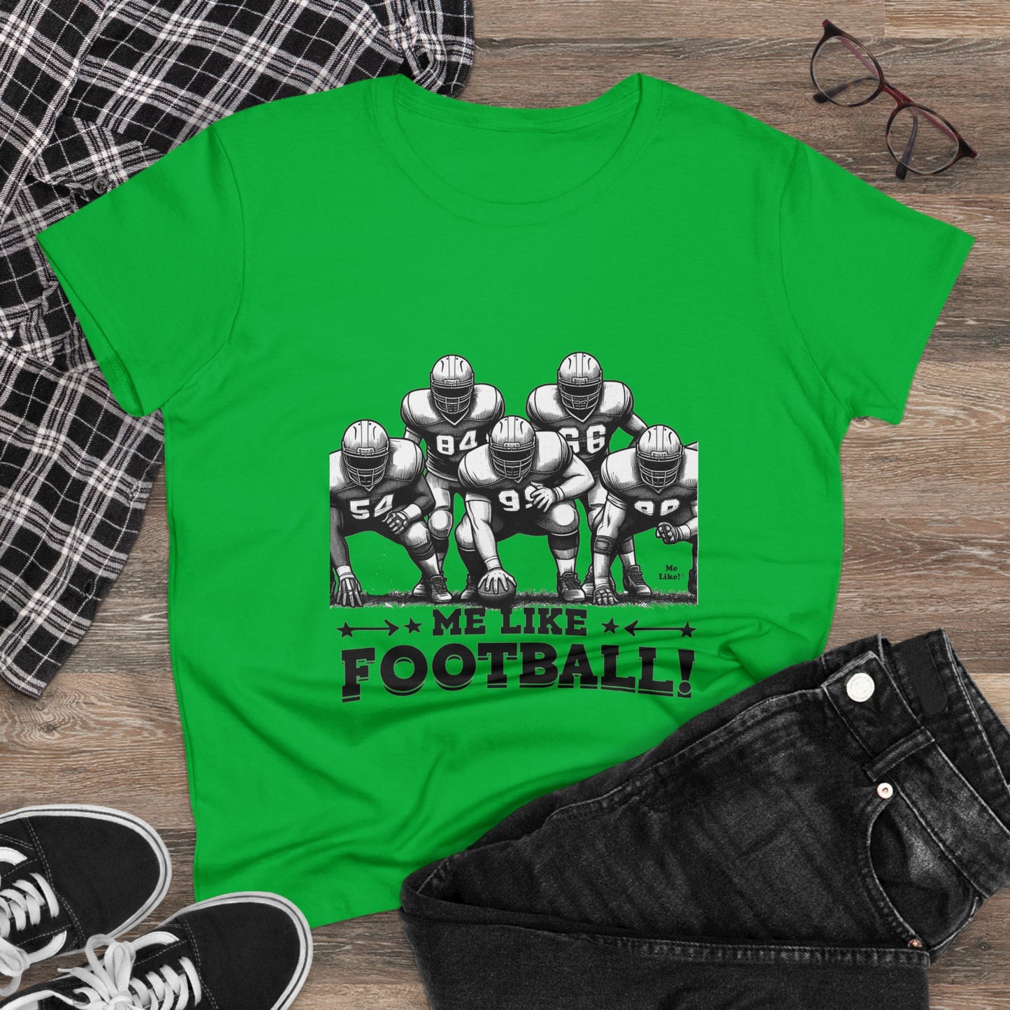 Me Like Football! - Women's Heavy Cotton Tee - (Football #2)