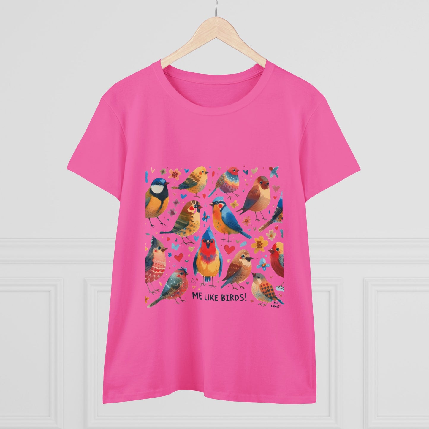 Me Like Birds! - Women's Heavy Cotton Tee - (Birds #1)