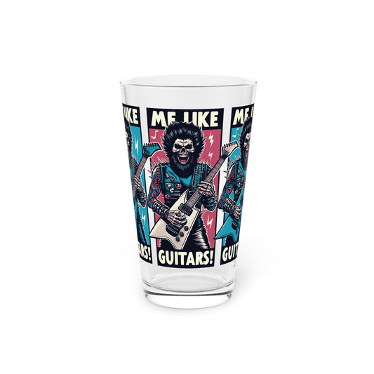 Me Like Guitars! - Pint Glass, 16oz - Heavy Metal #3