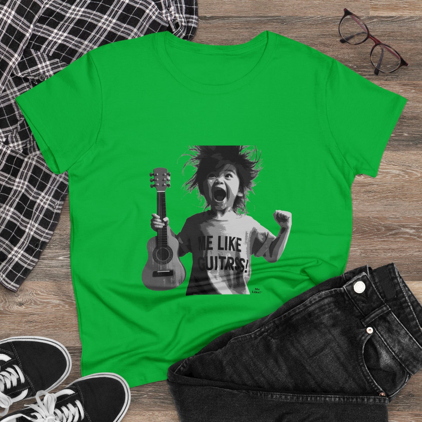 Me Like Guitars! - Women's Cotton Tee - Punk #1