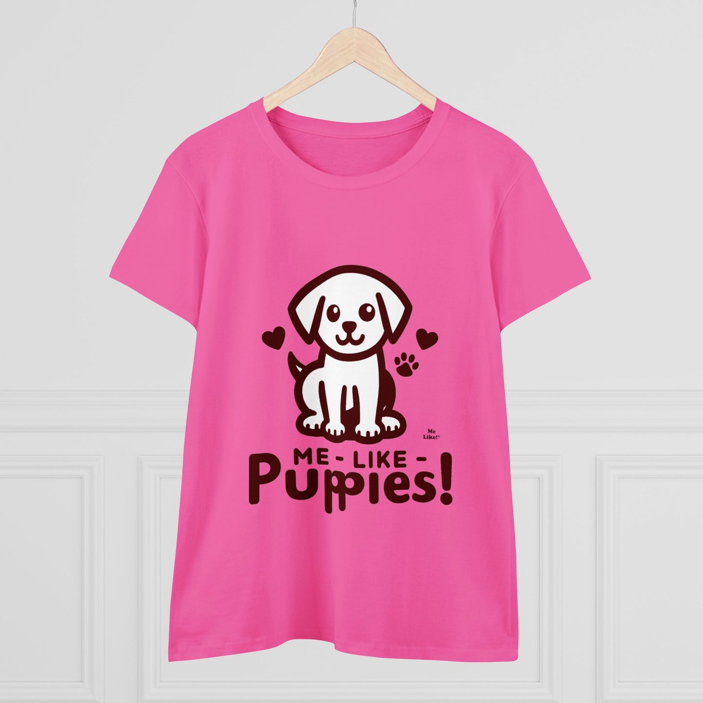 Me Like Puppies! - Women's Heavy Cotton Tee - (#1)