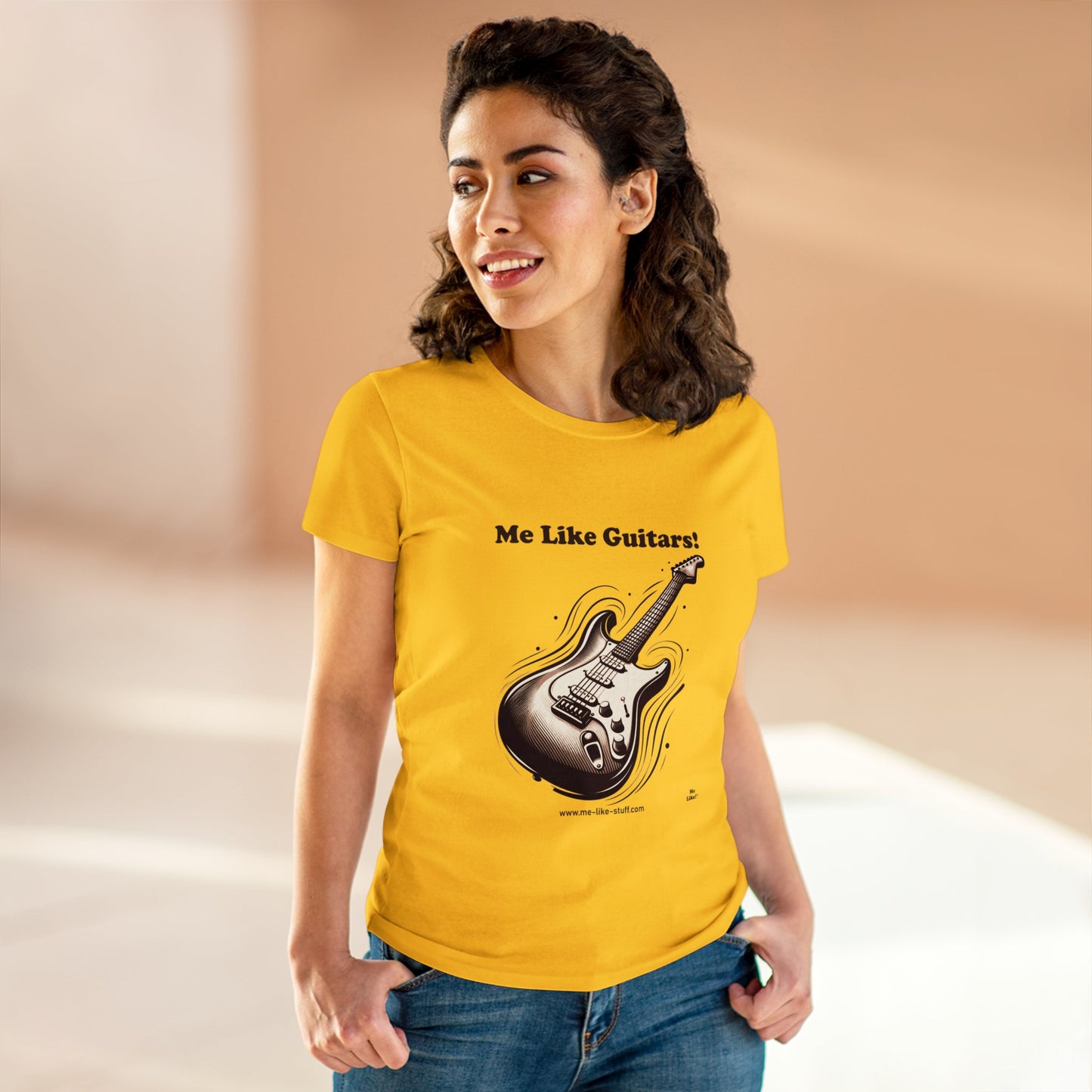 Women's Heavy Cotton Tee - Me Like Guitars! (Electric #3)