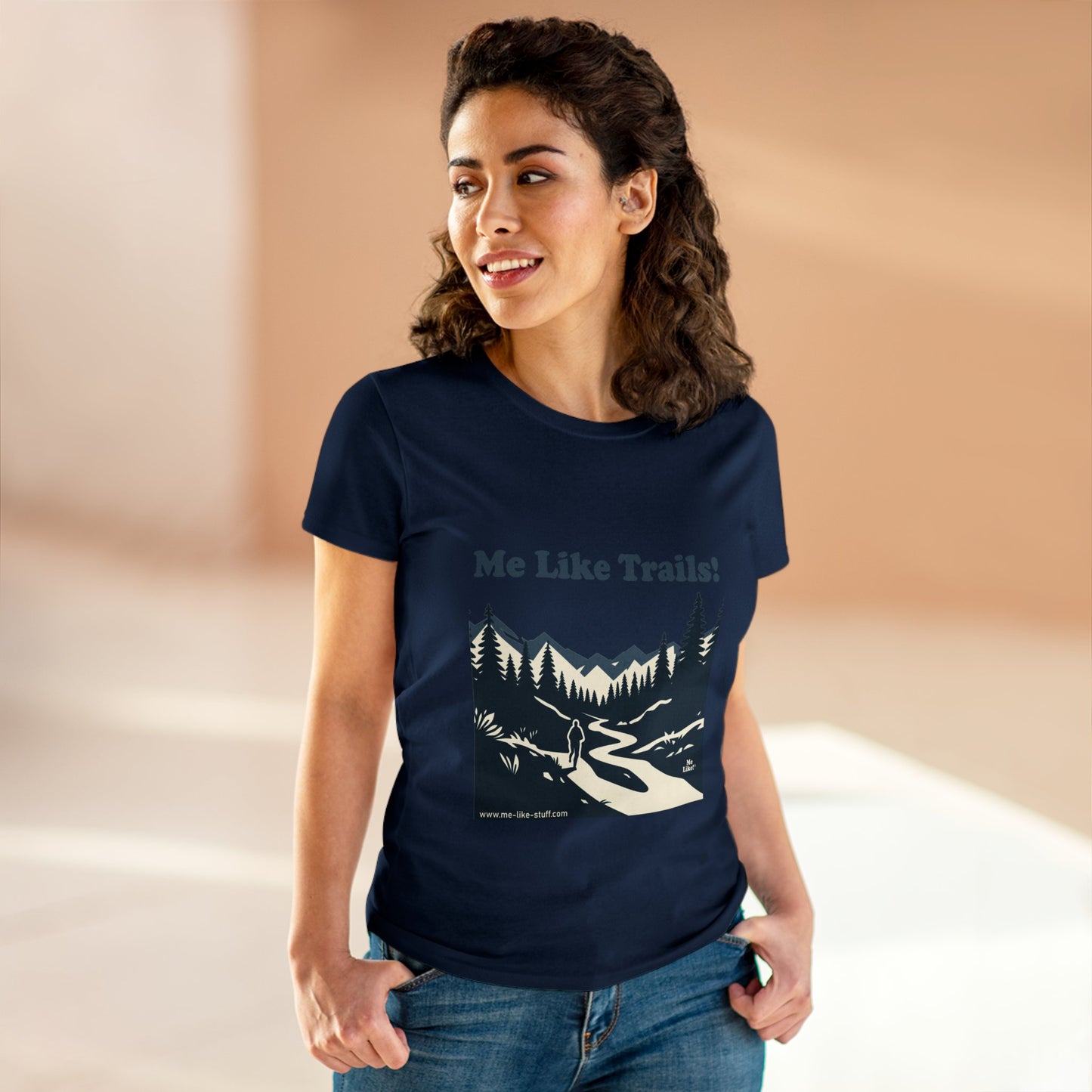 Women's Heavy Cotton Tee - Me Like Trails! (#1)