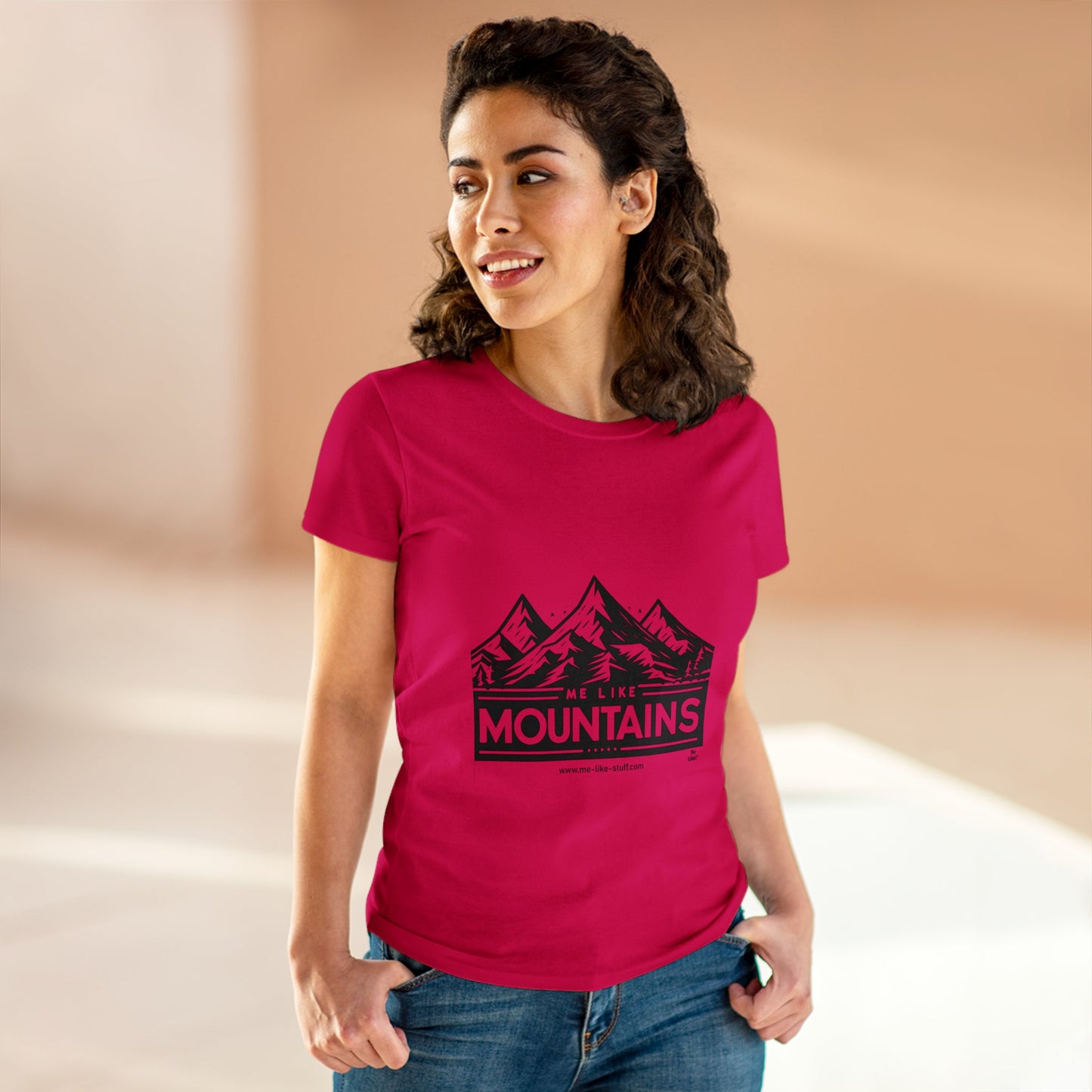 Women's Heavy Cotton Tee - Me Like Mountains! (#1)