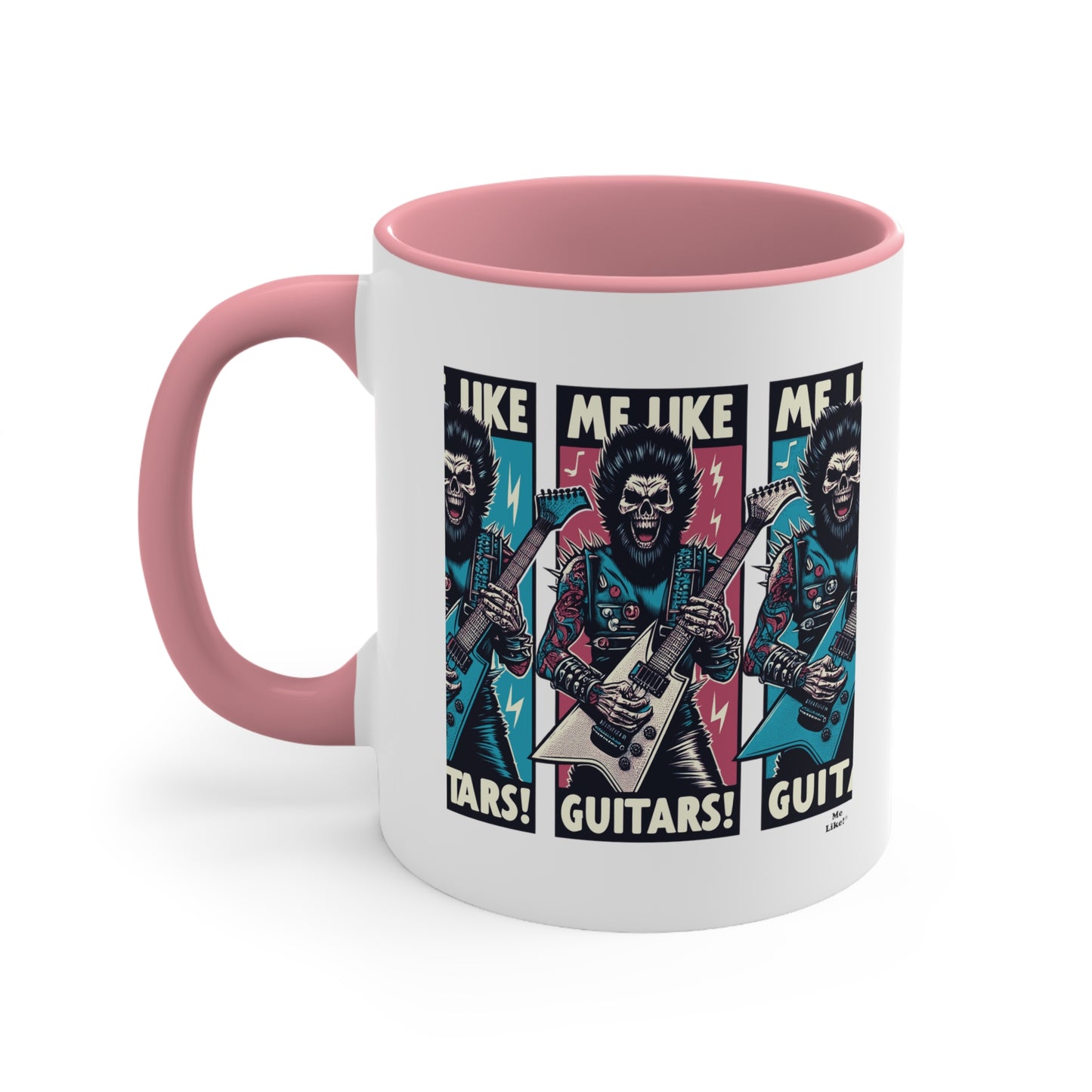 Me Like Guitars! - Accent Coffee Mug, 11oz - Heavy Metal #3