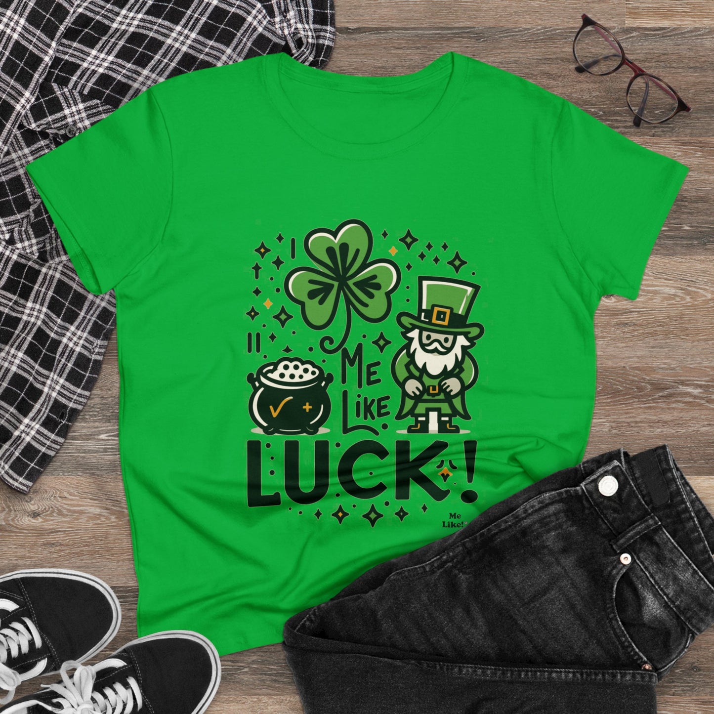 Me Like Luck! - Women's Heavy Cotton Tee - (St. Patrick's Day #4)